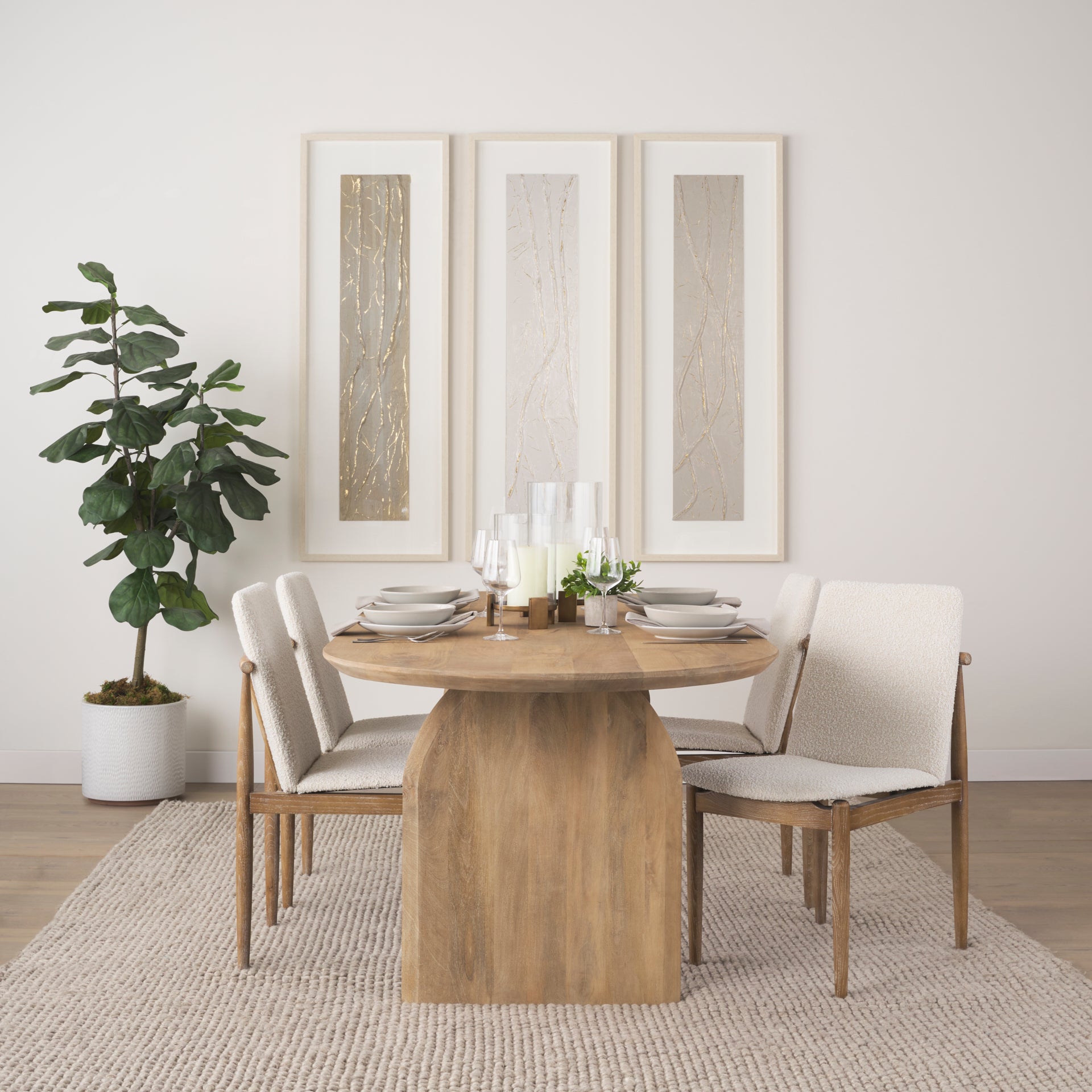 Boucle Dining Chair, Set of 2