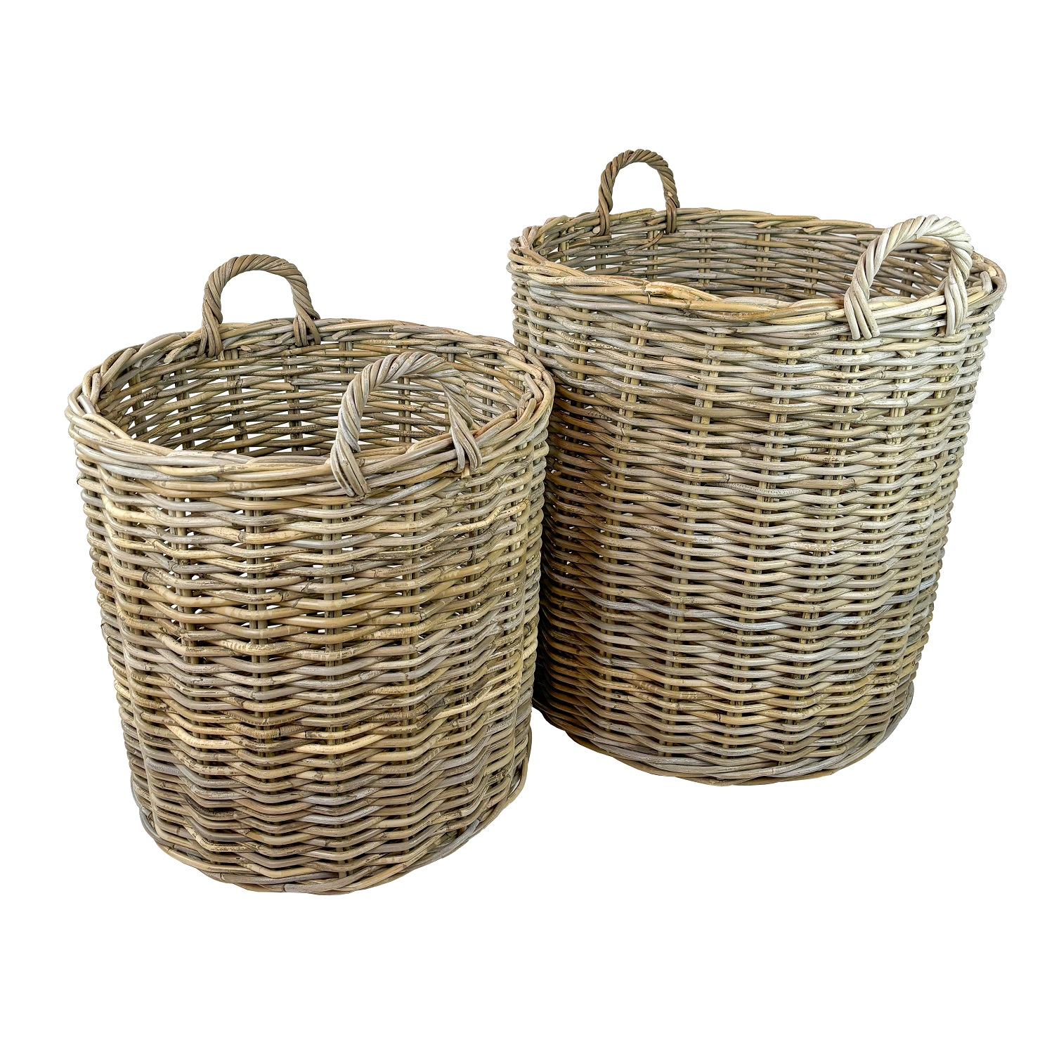 Riley Round Rattan Baskets, Set of 2