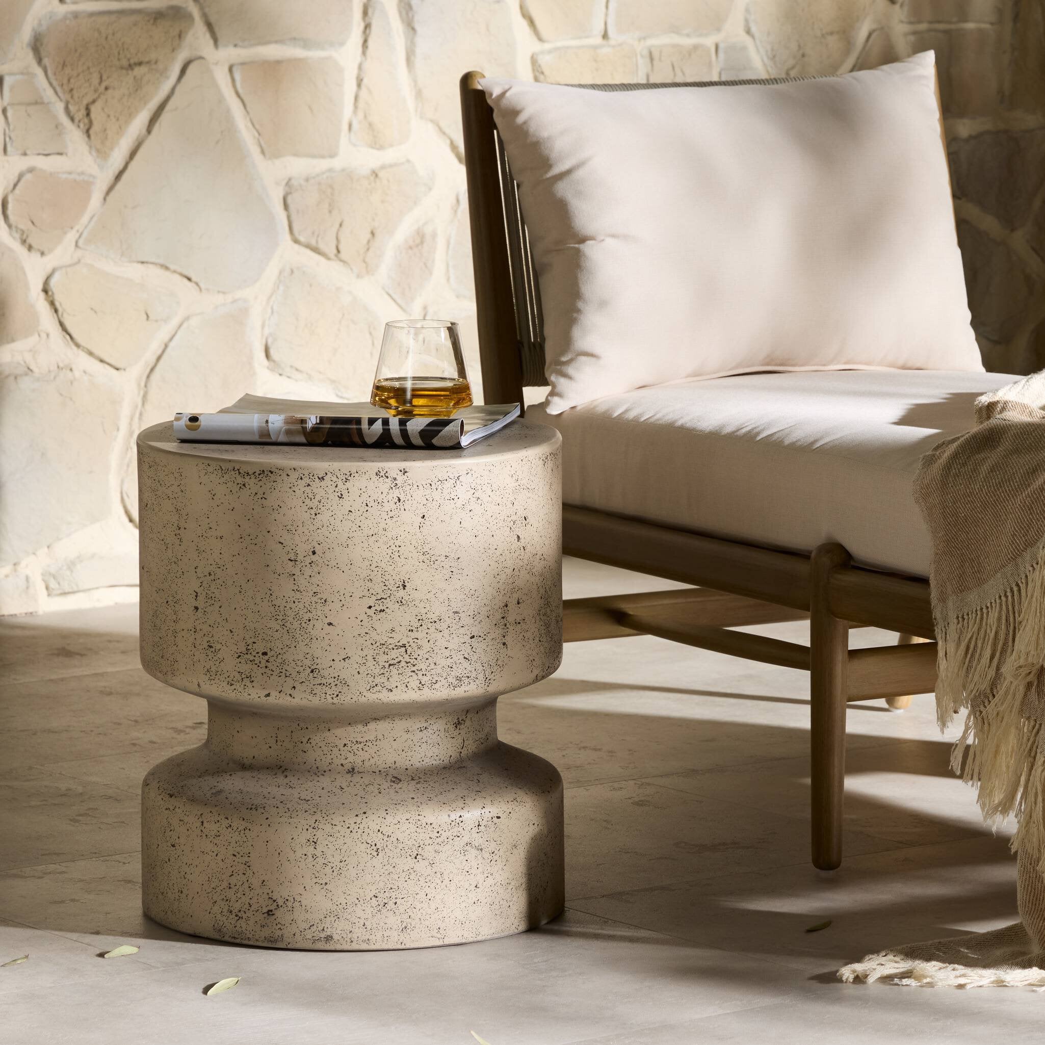 Nahla Outdoor End Table-Outdoor Occasional Tables-StyleMeGHD