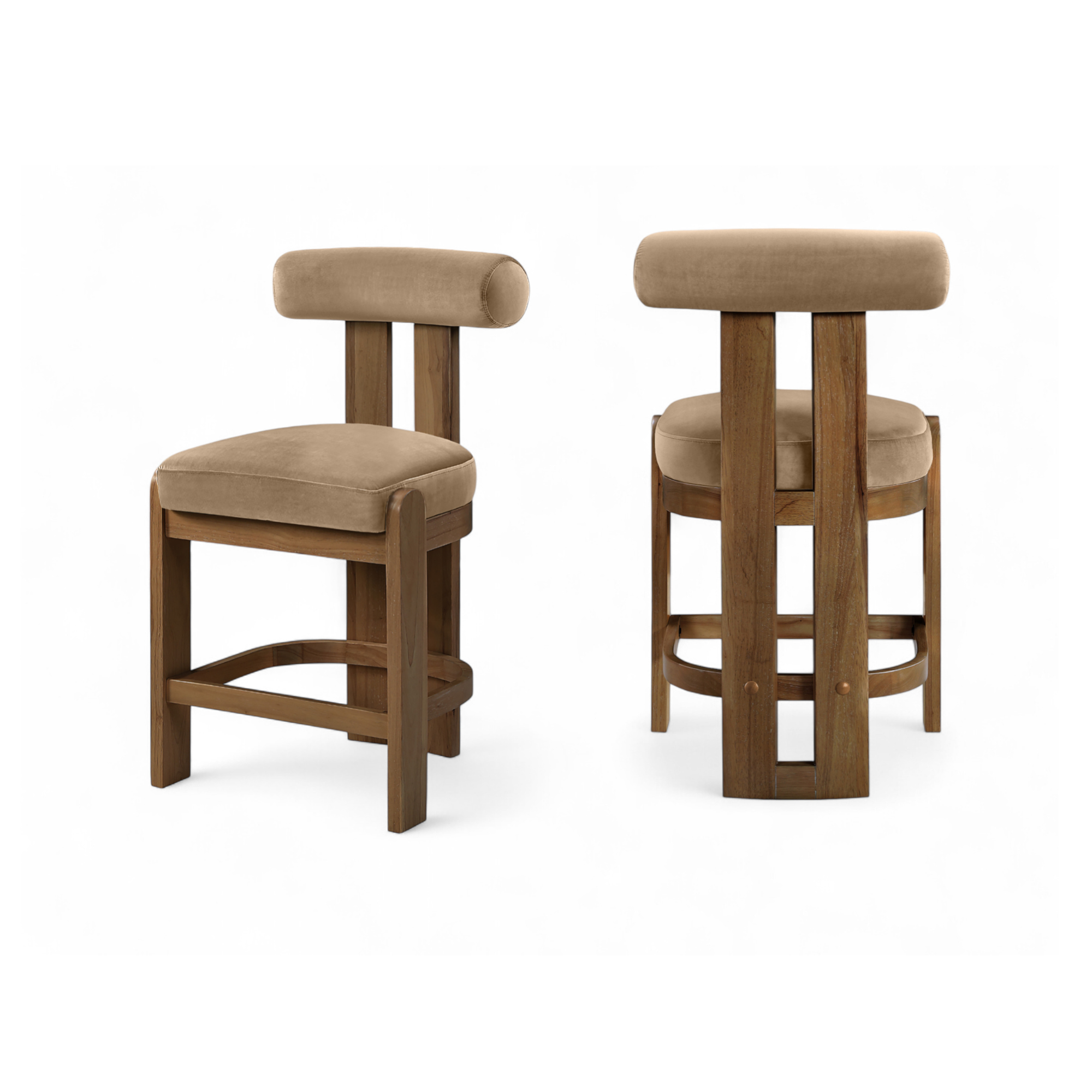 Isla Velvet Counter Stool, Set of 2-Bar + Counter Stools-StyleMeGHD