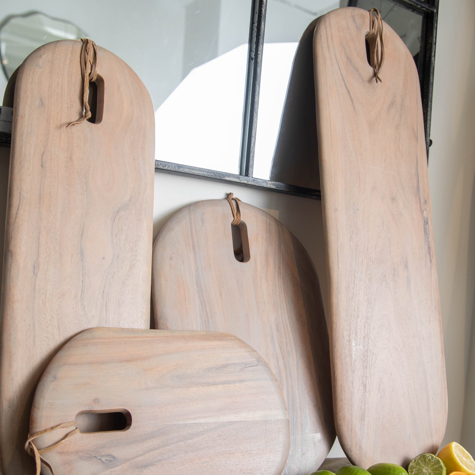 Arabella Cutting Board with Leather Strap