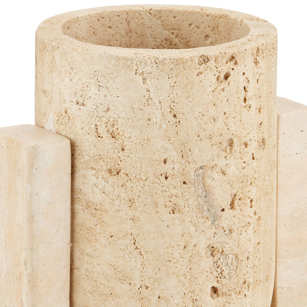 Apollo Travertine Vase, Set of 2