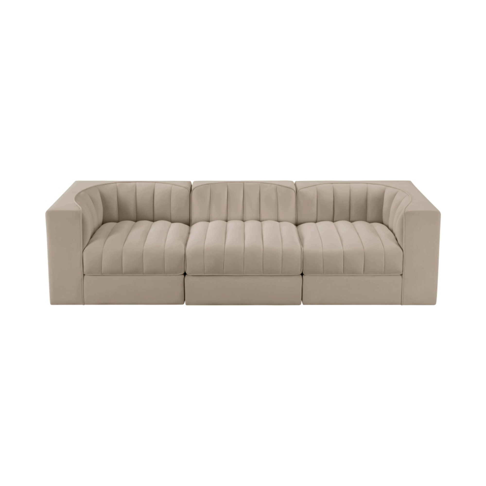 Rumina Velvet 3pc Modular Sofa