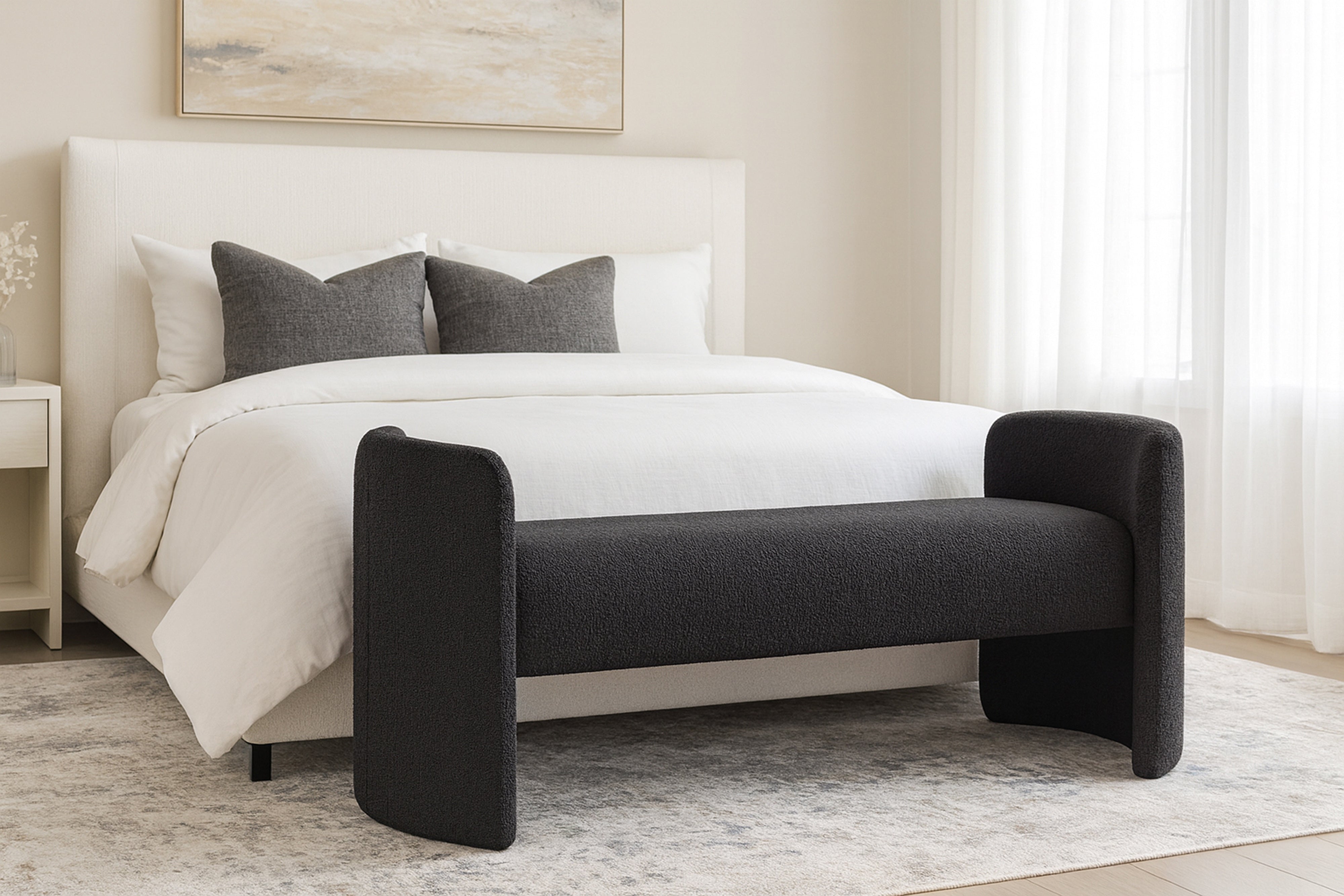 Prescott Boucle Upholstered Bench