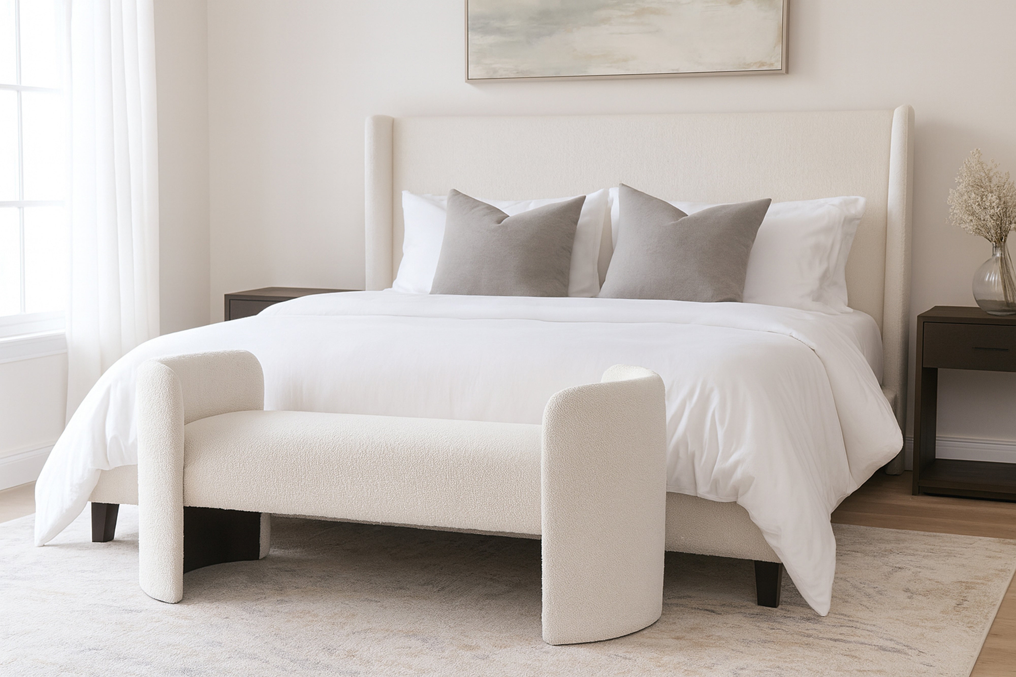 Prescott Boucle Upholstered Bench