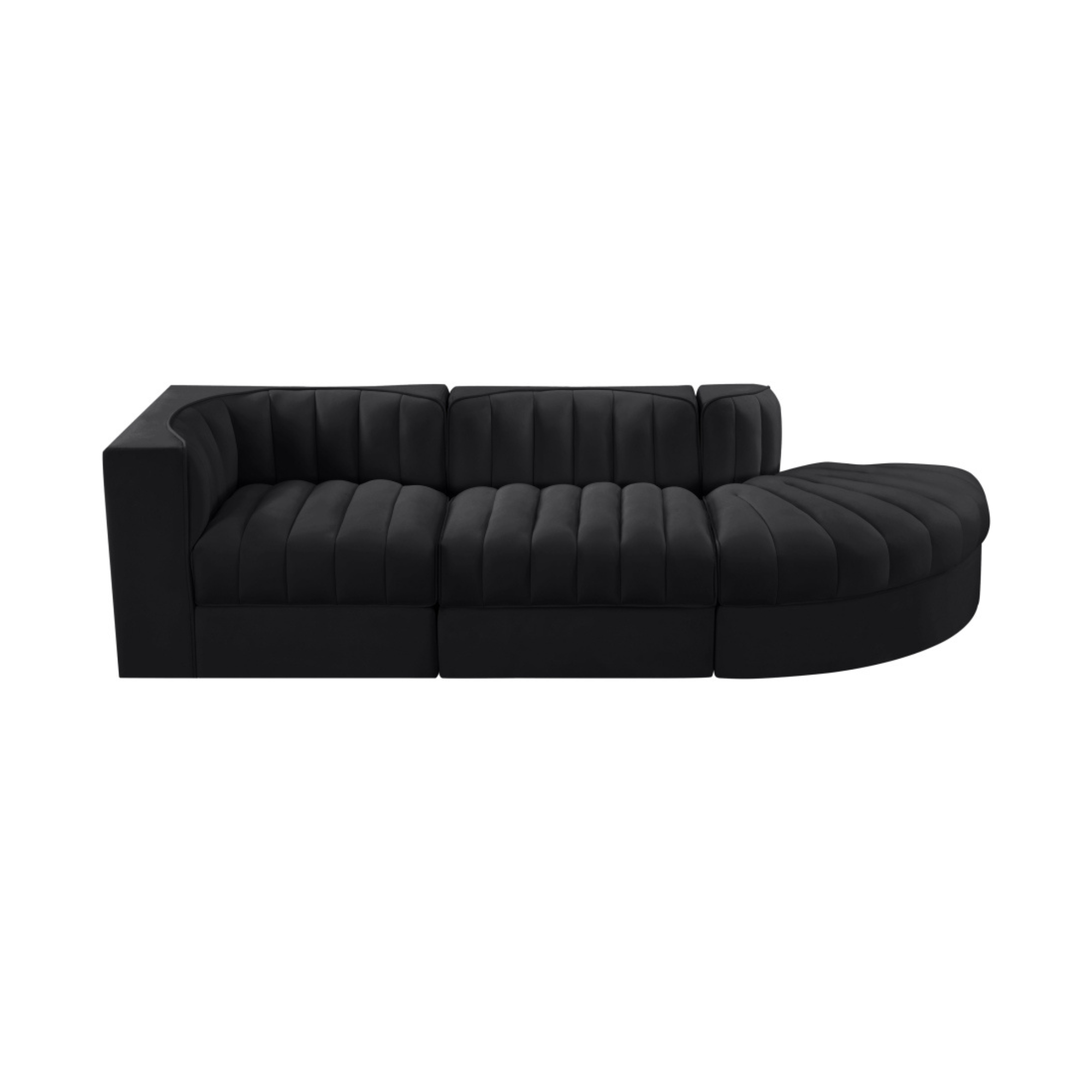 Rumina Velvet 3pc Modular Sectional