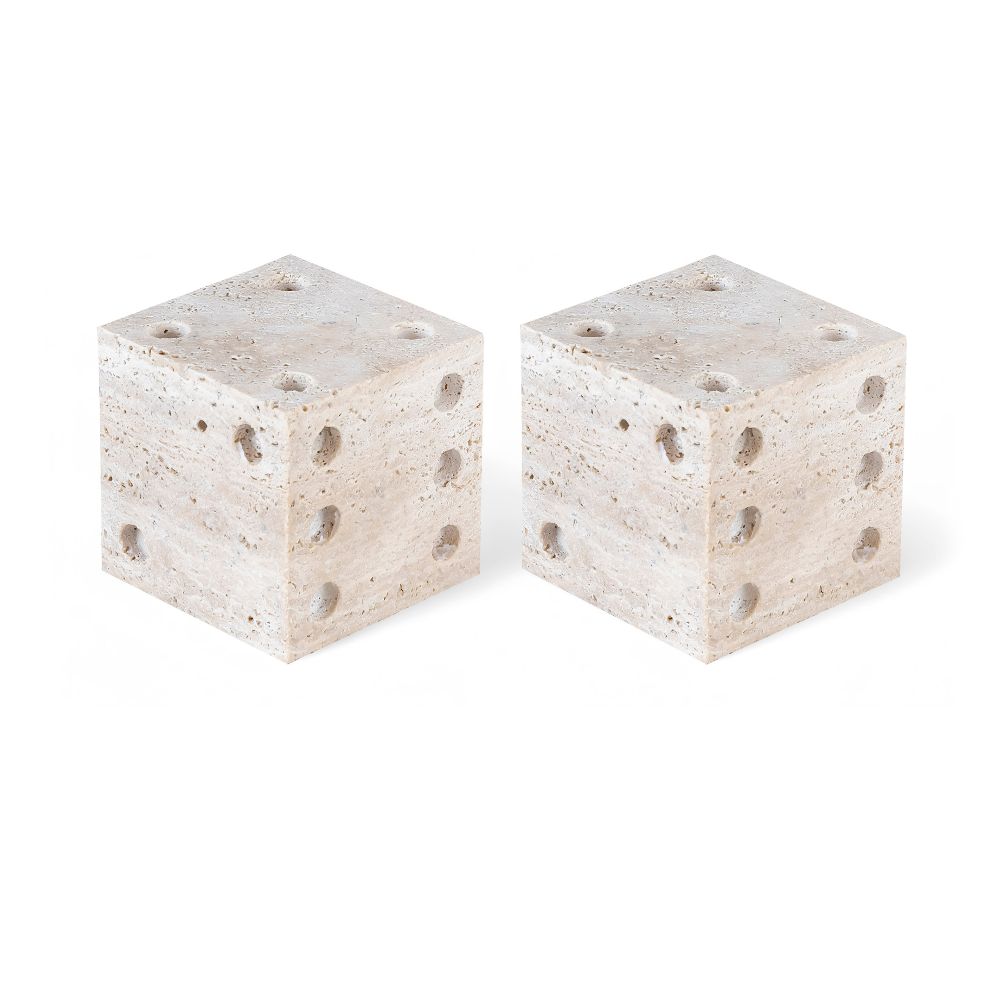 Darro Travertine Dice, Set of 2