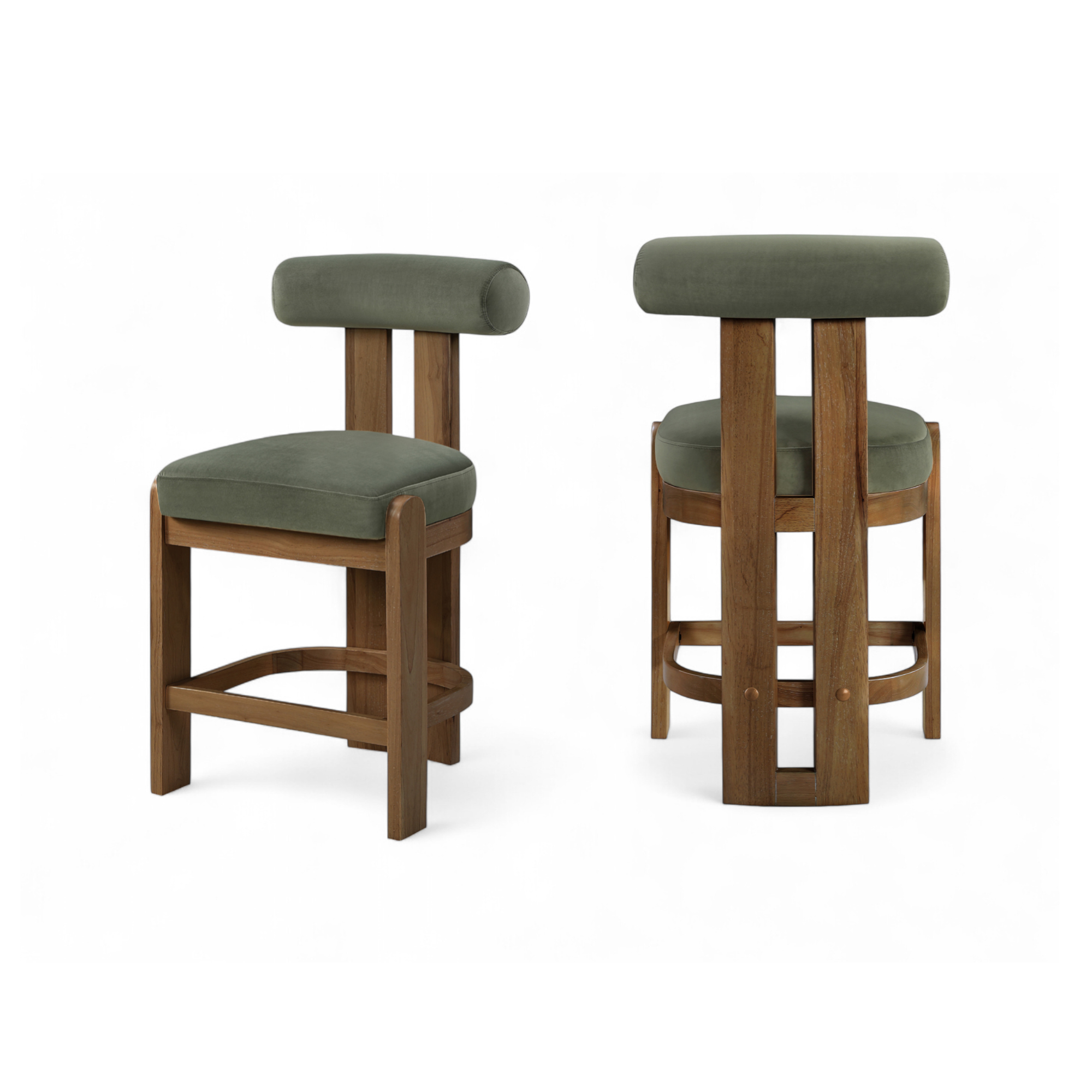Isla Velvet Counter Stool, Set of 2-Bar + Counter Stools-StyleMeGHD