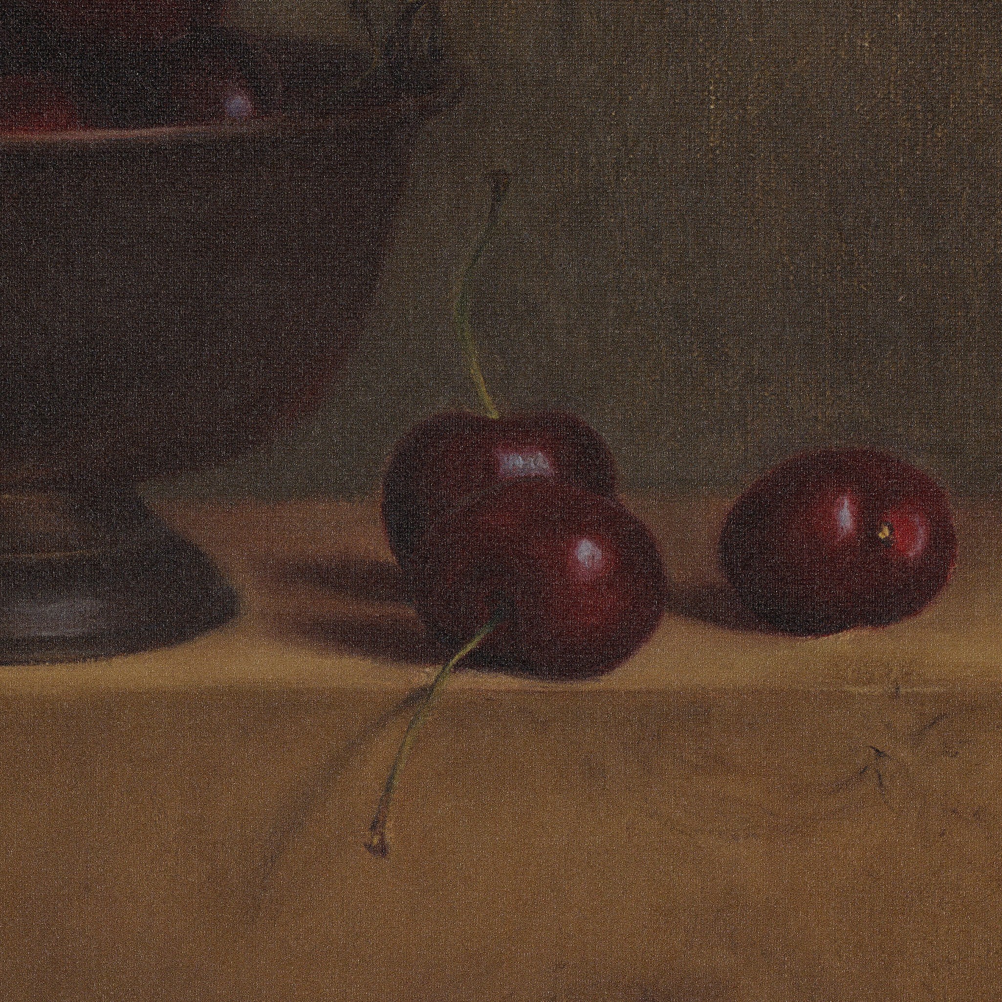 Red Cherries On Red Oak
