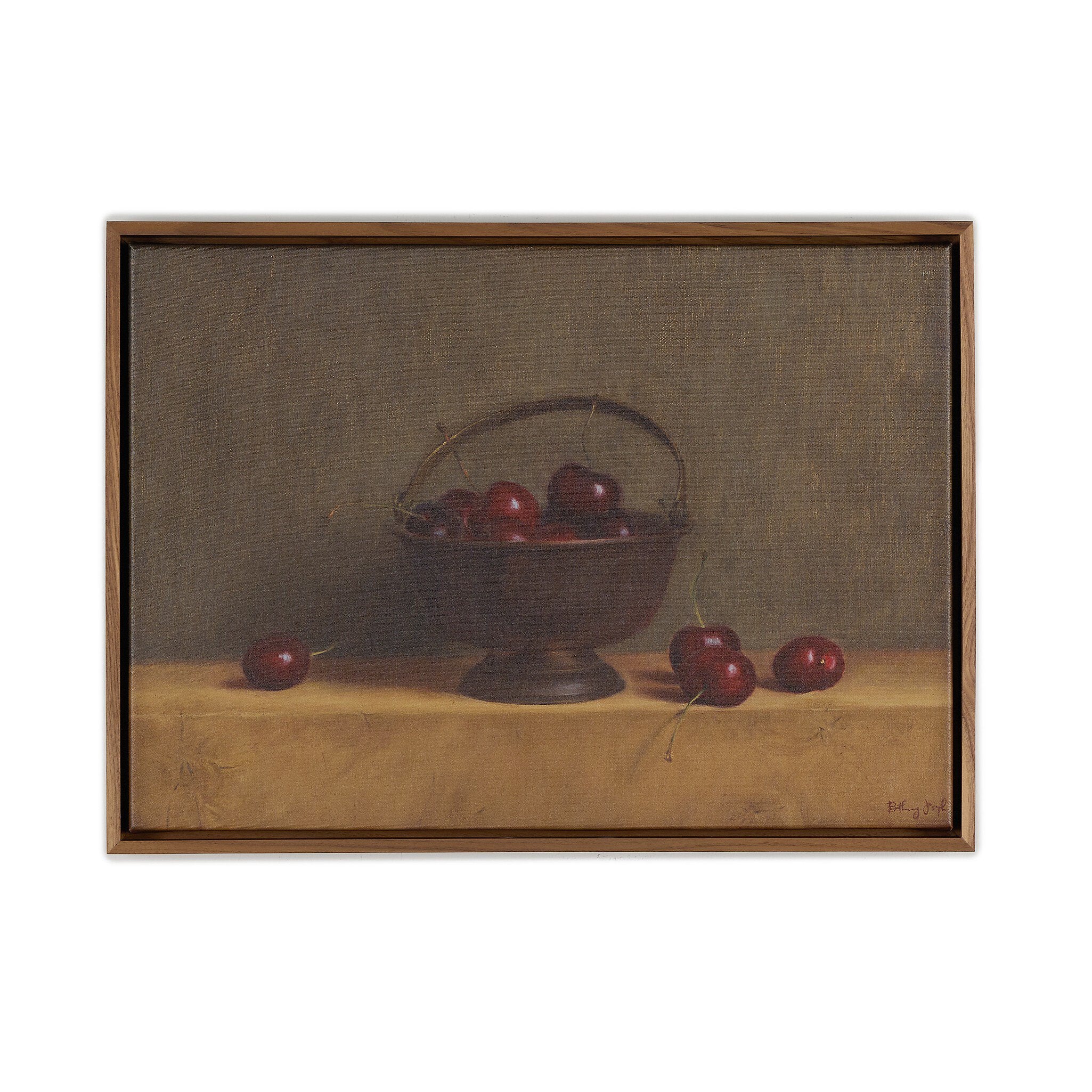 Red Cherries On Red Oak