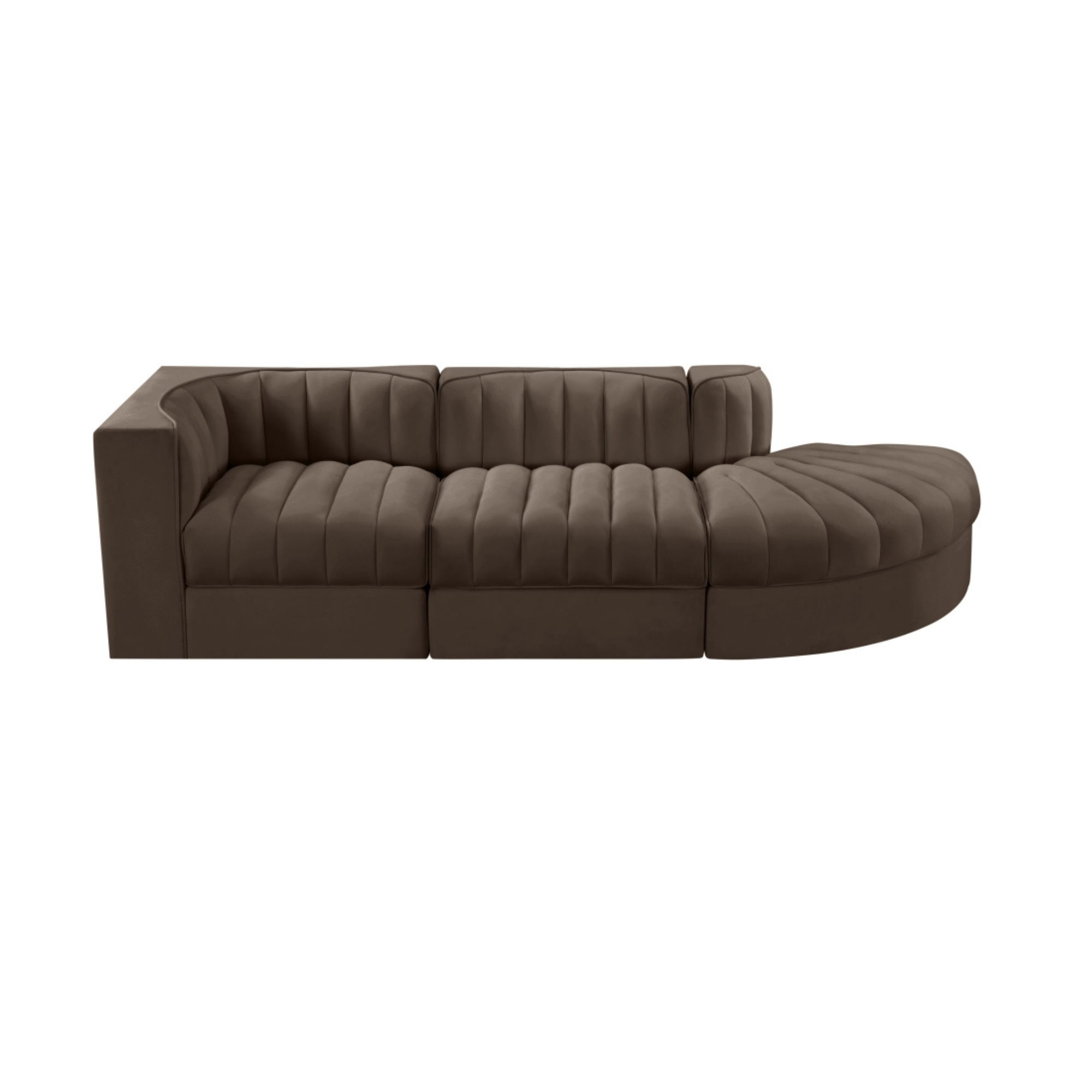 Rumina Velvet 3pc Modular Sectional
