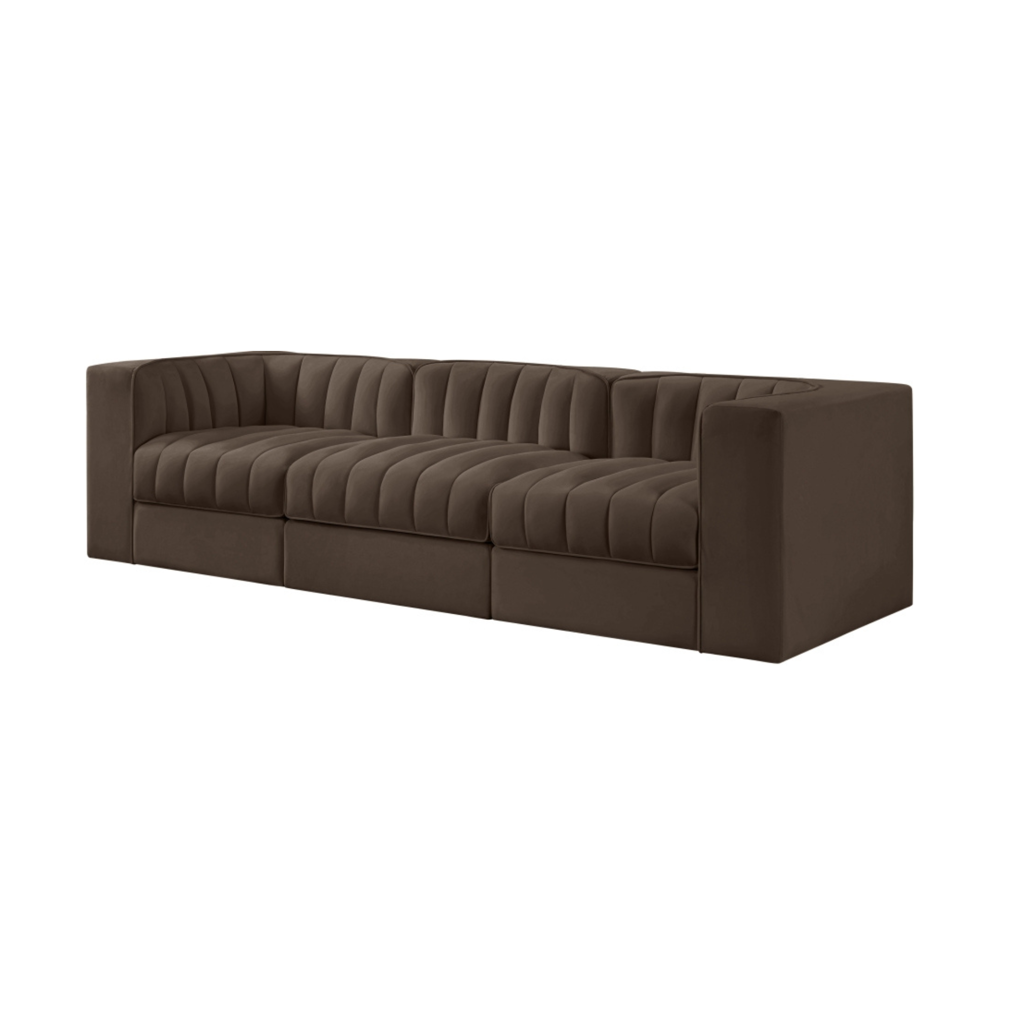Rumina Velvet 3pc Modular Sofa