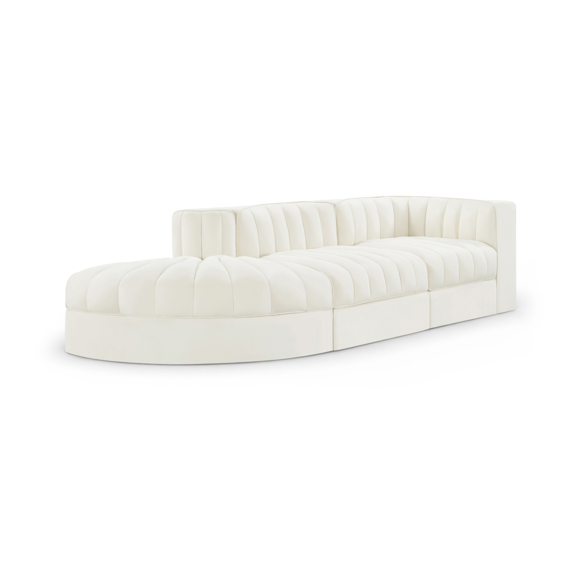 Rumina Velvet 3pc Modular Sectional