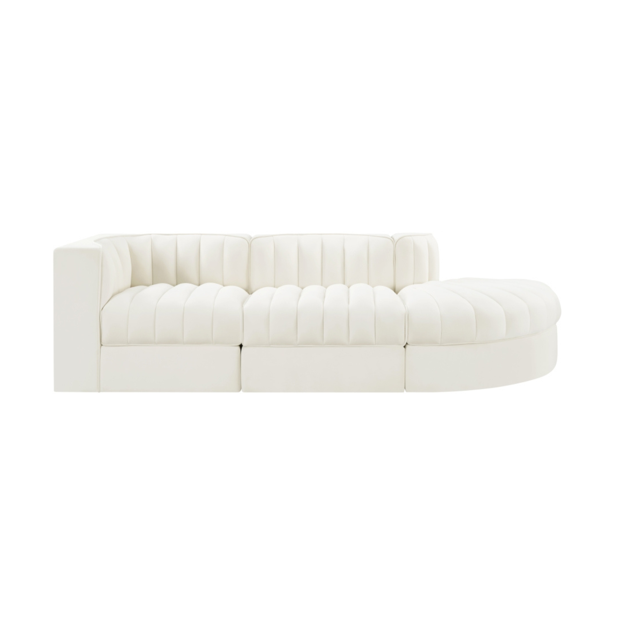 Rumina Velvet 3pc Modular Sectional