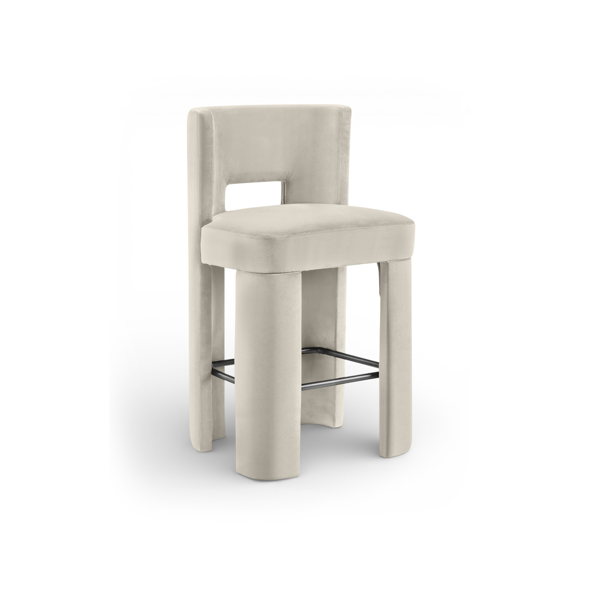 Zylo Velvet Bar Stool, Set of 2