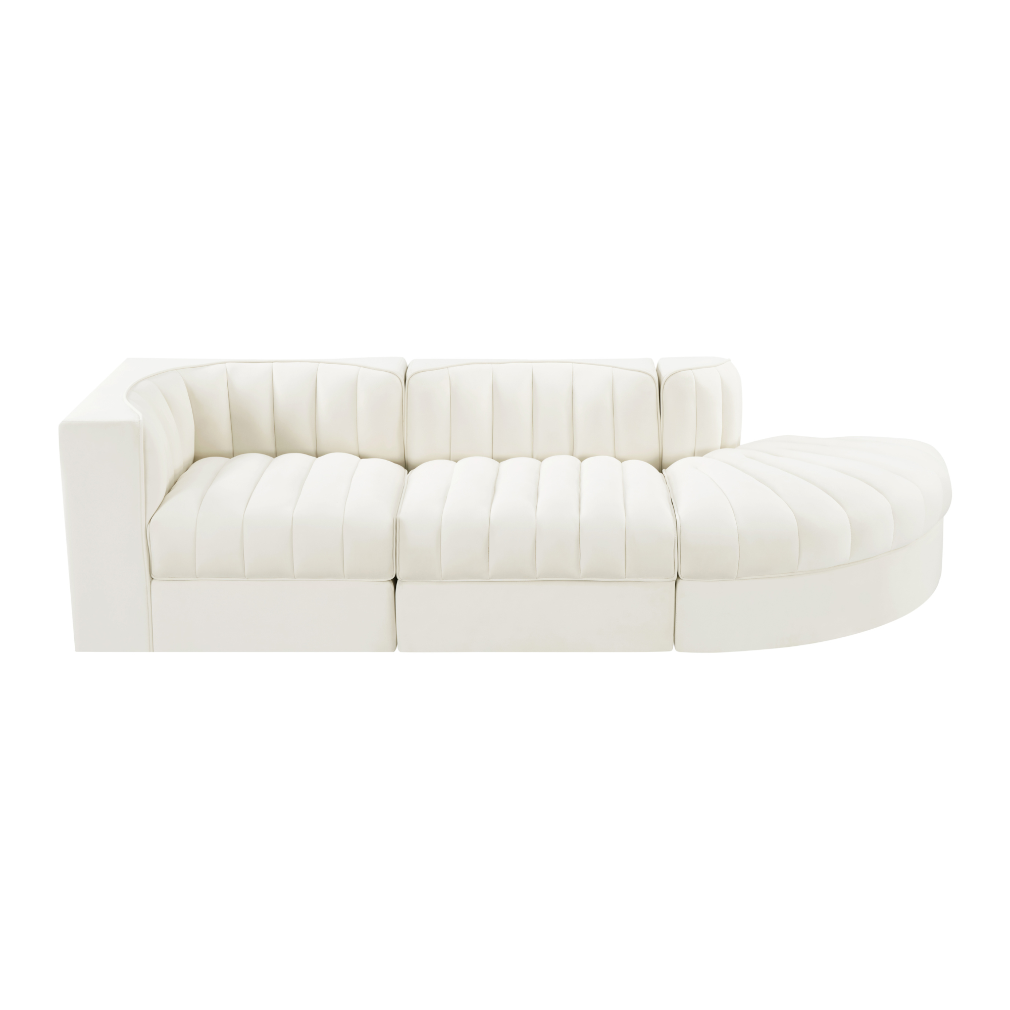 Rumina Velvet 3pc Modular Sectional