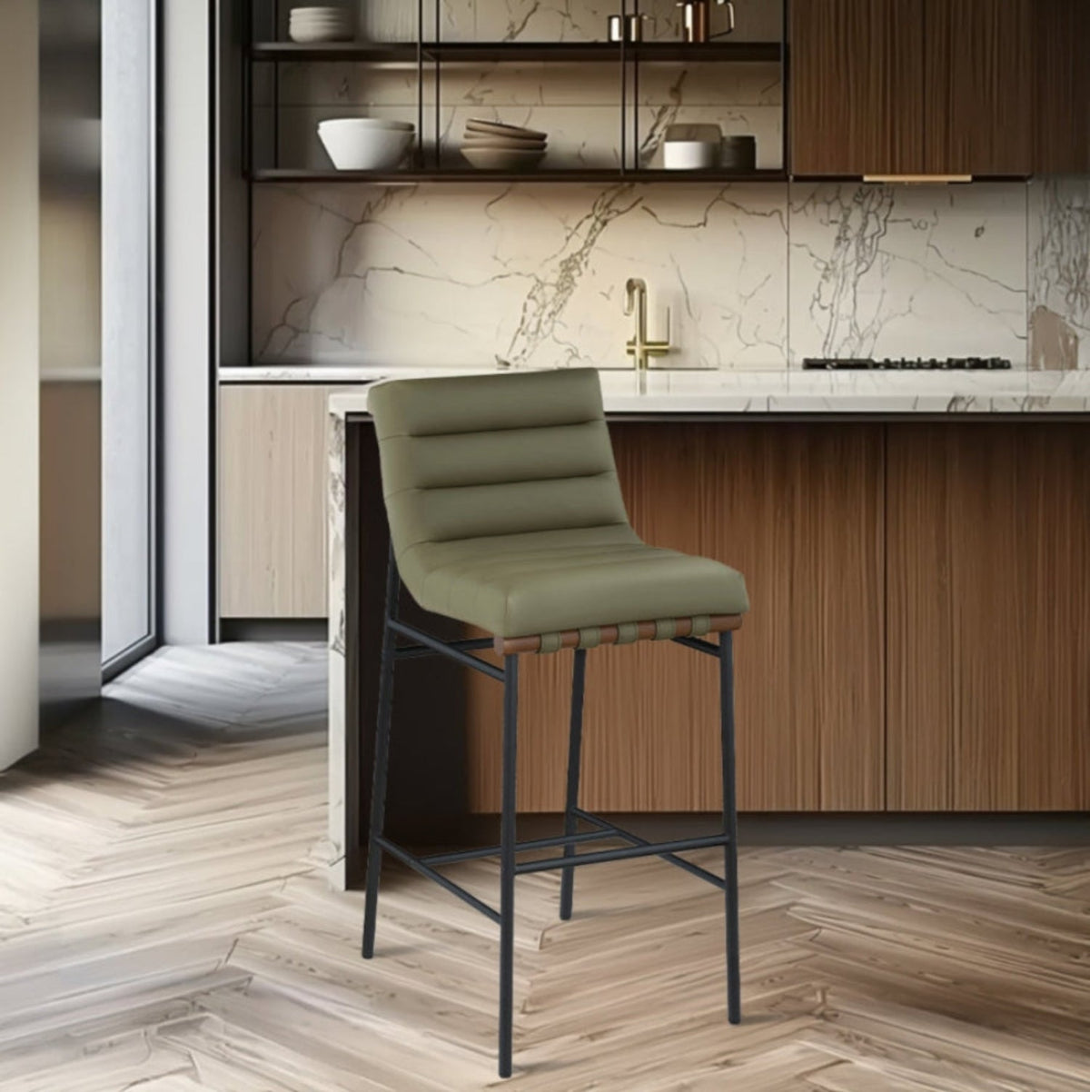 Rhea Leather Bar Stool-Bar + Counter Stools-StyleMeGHD