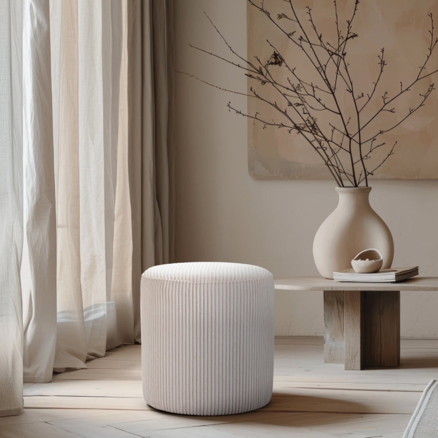 Royle Round Microsuede Stool