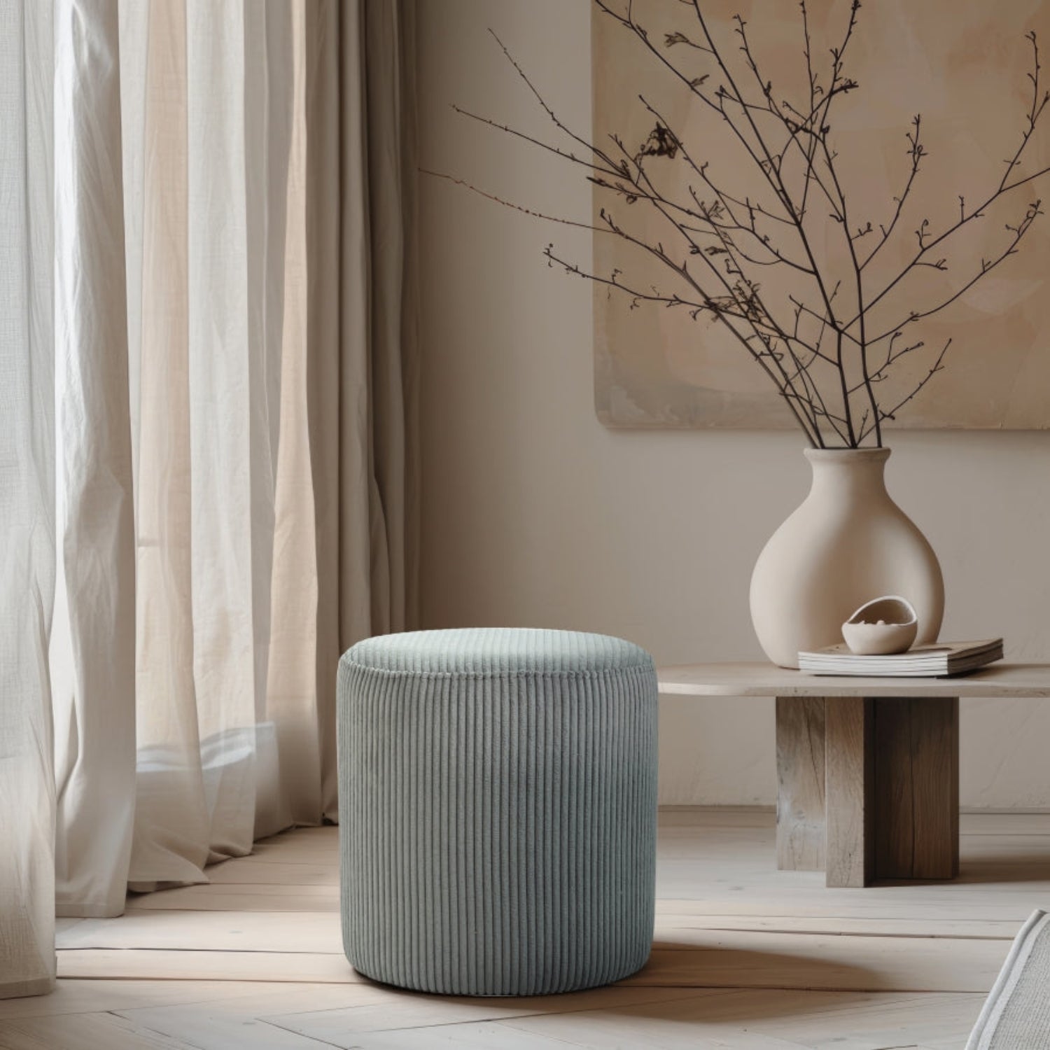 Royle Round Microsuede Stool