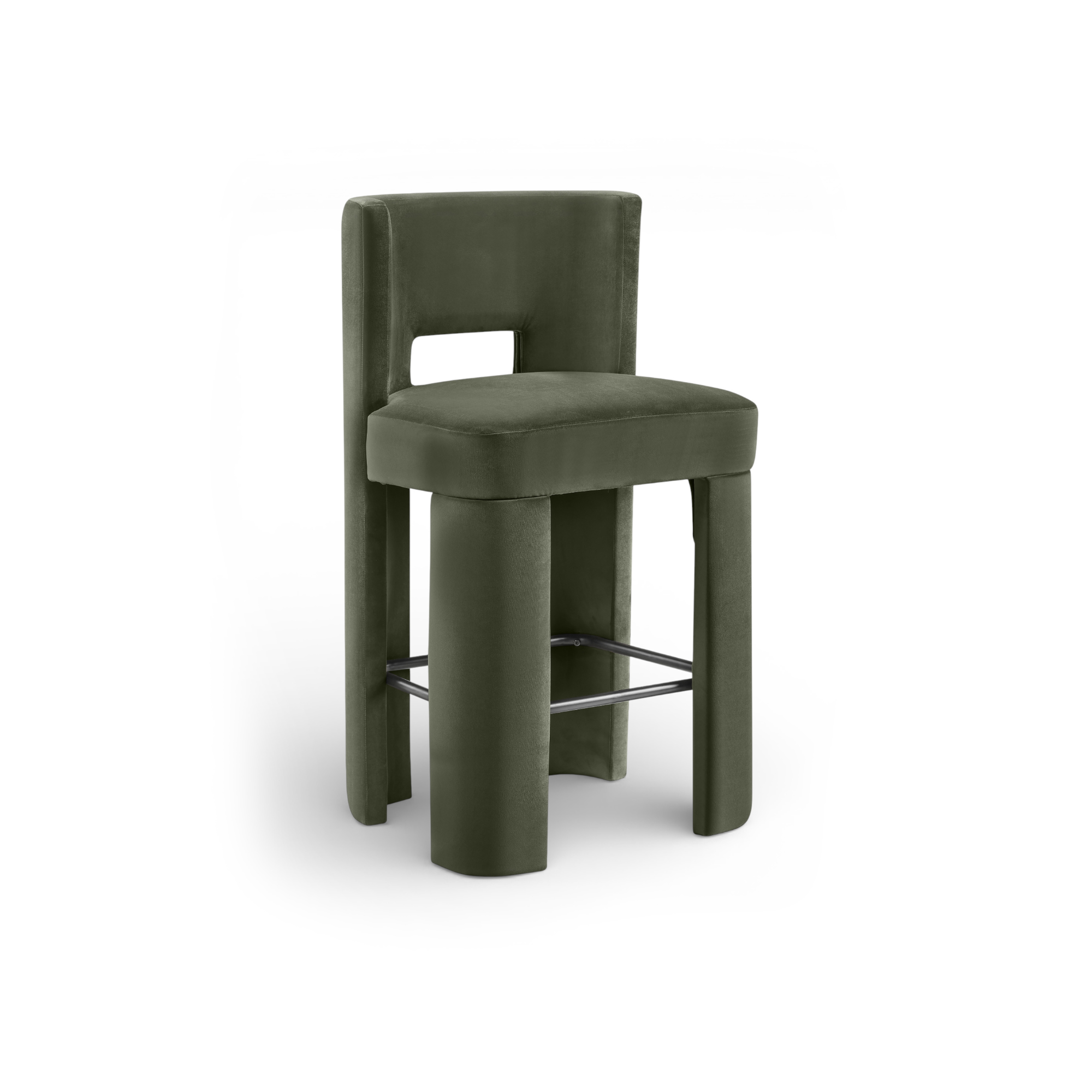 Zylo Velvet Bar Stool, Set of 2