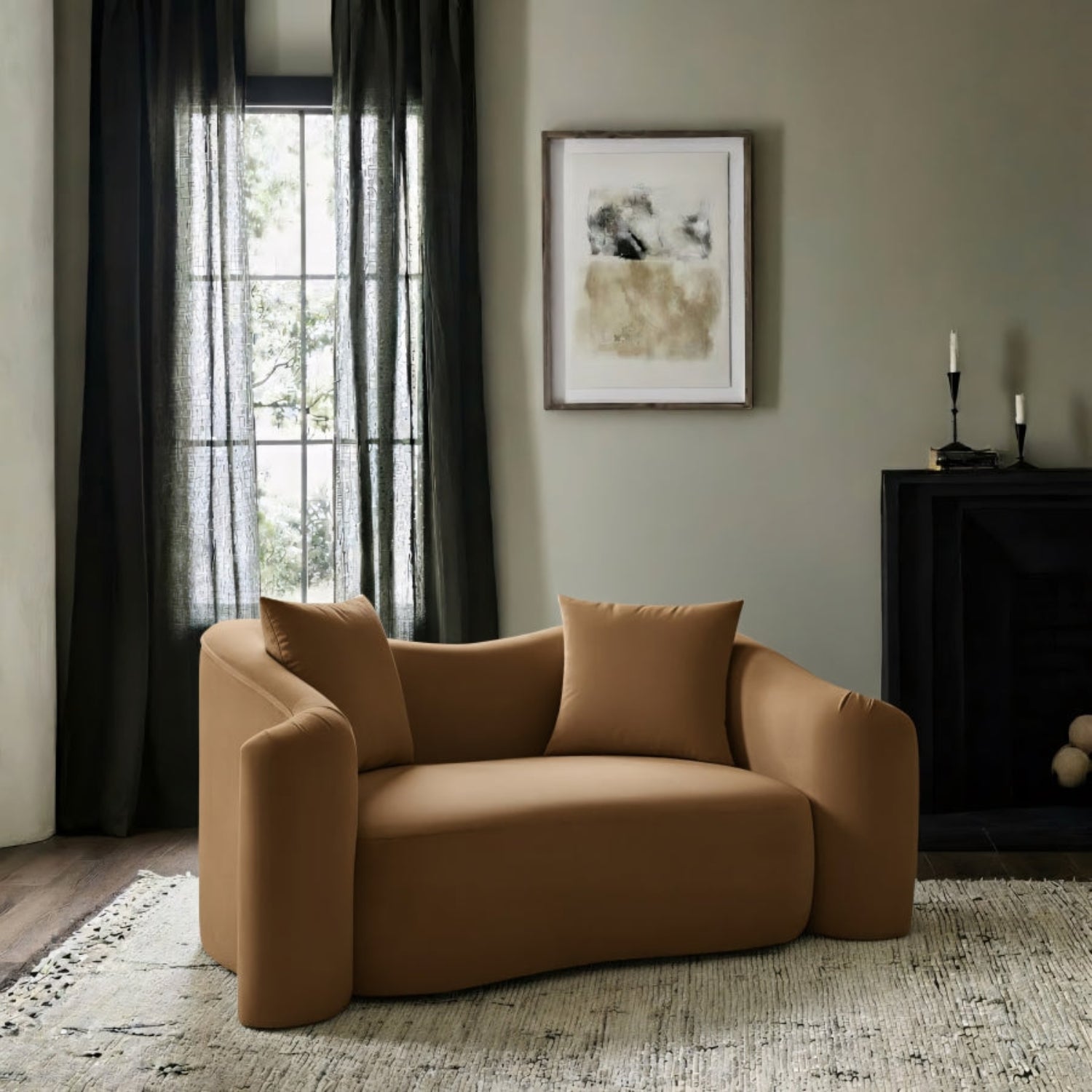 Daston Velvet Loveseat