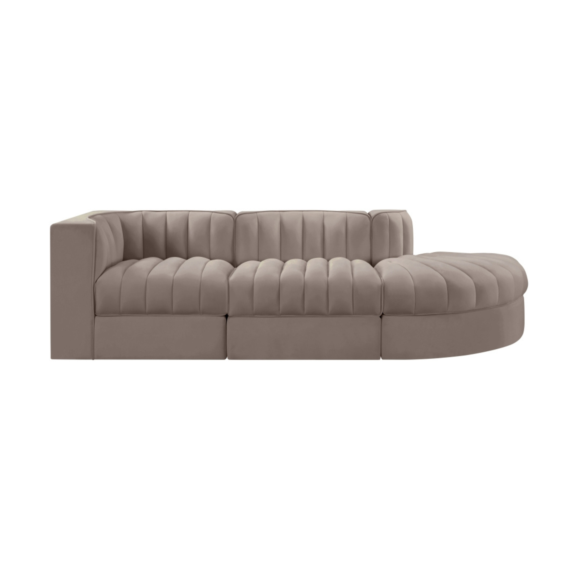 Rumina Velvet 3pc Modular Sectional