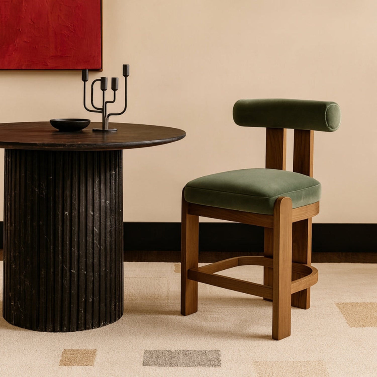 Isla Velvet Counter Stool, Set of 2-Bar + Counter Stools-StyleMeGHD