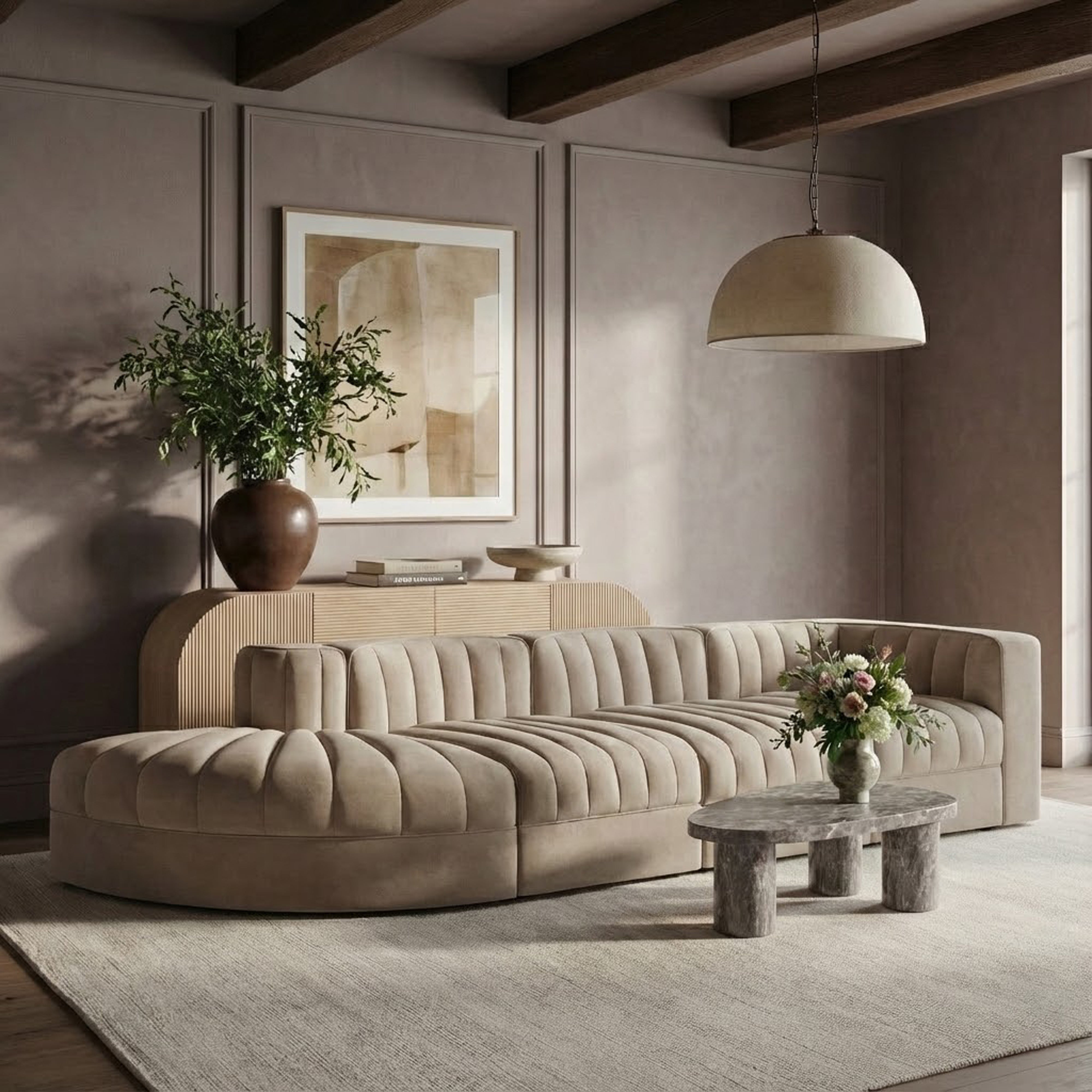 Rumina Velvet 4pc Modular Sectional