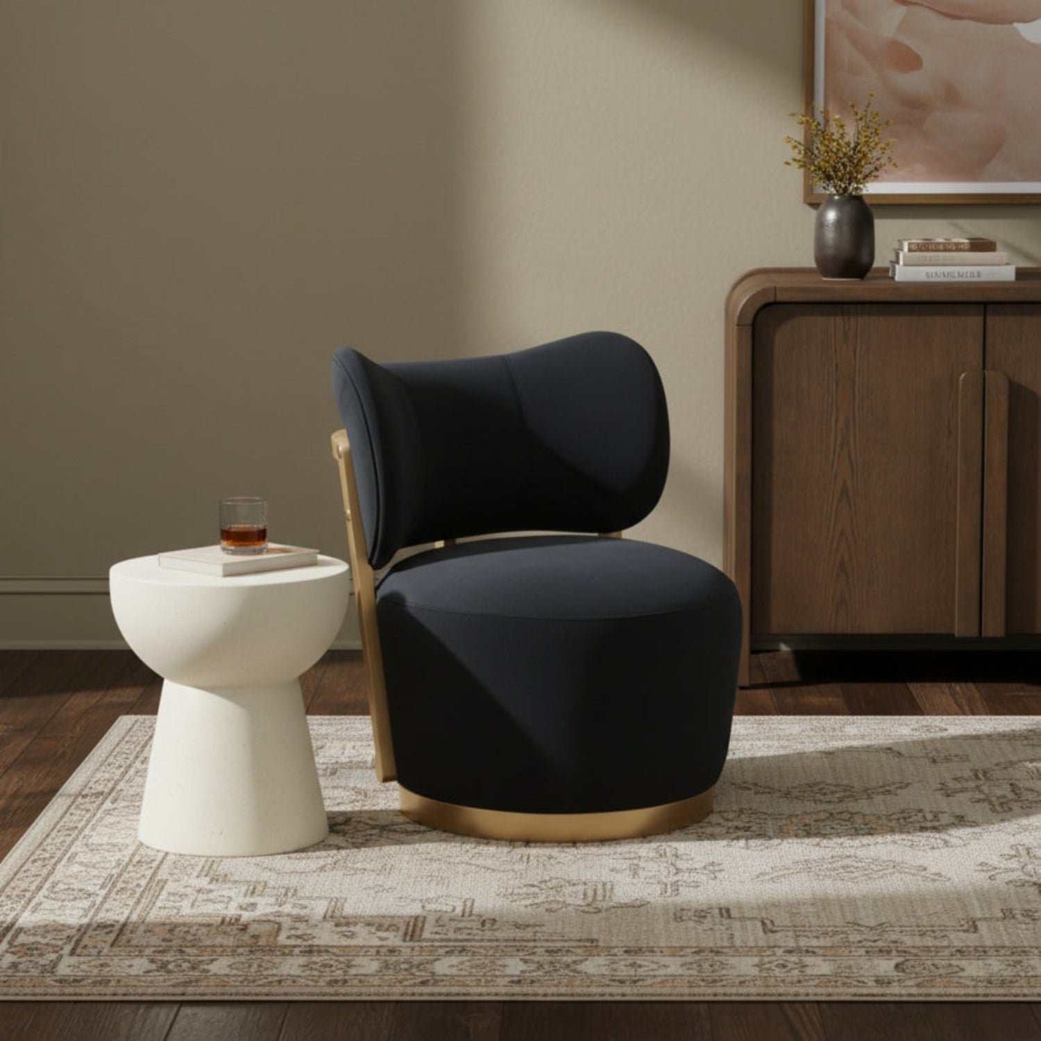 Velara Velvet Swivel Chair