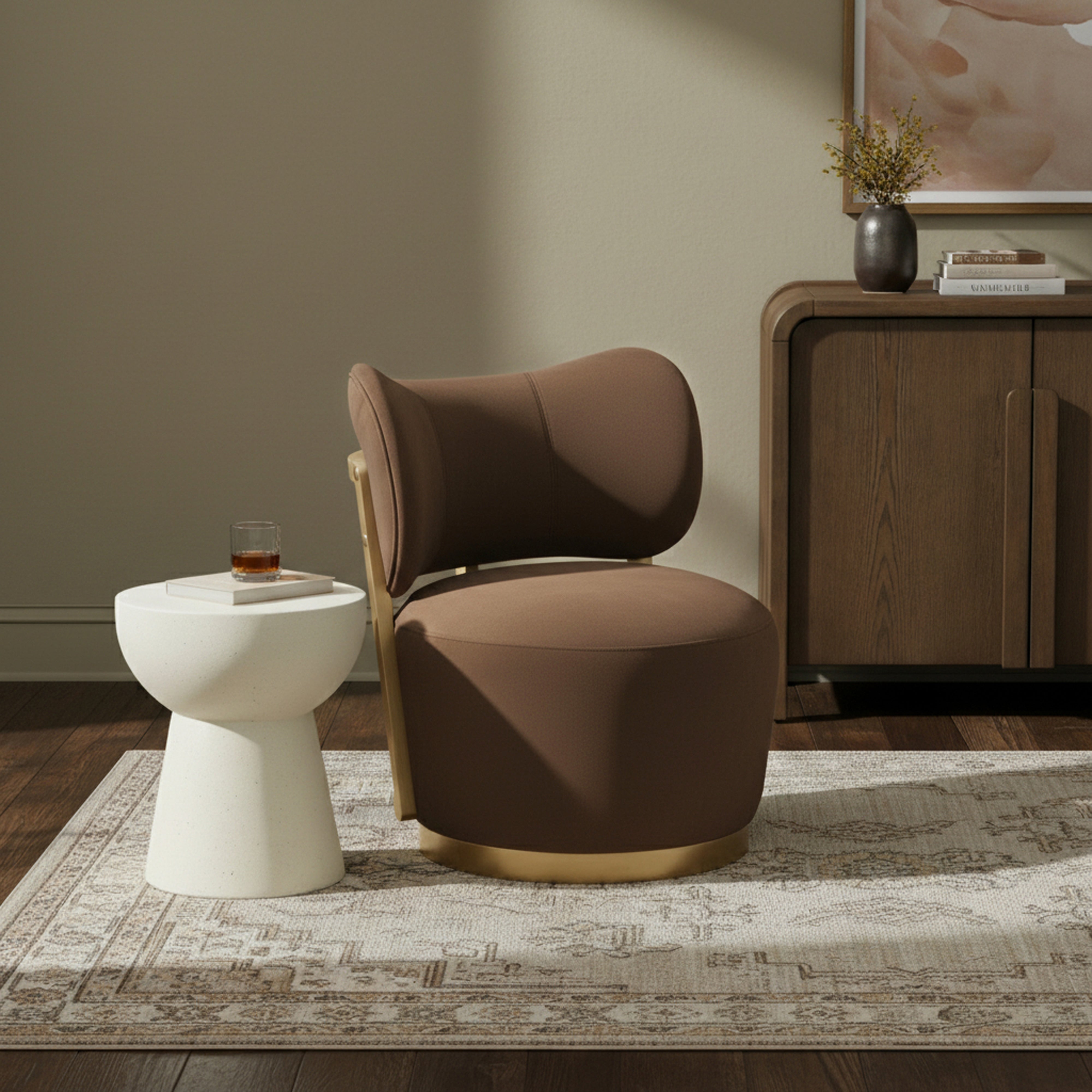 Velara Velvet Swivel Chair