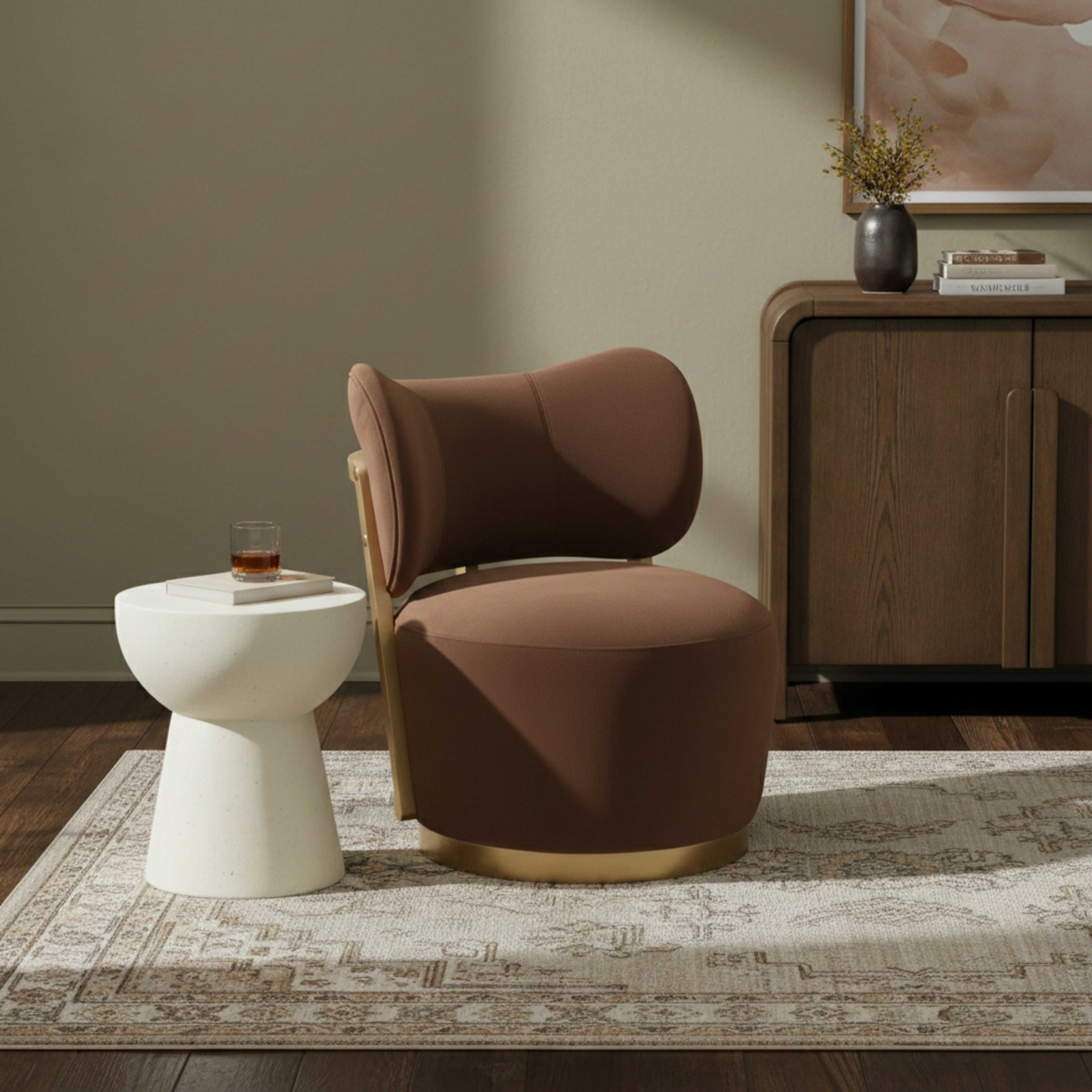 Velara Velvet Swivel Chair