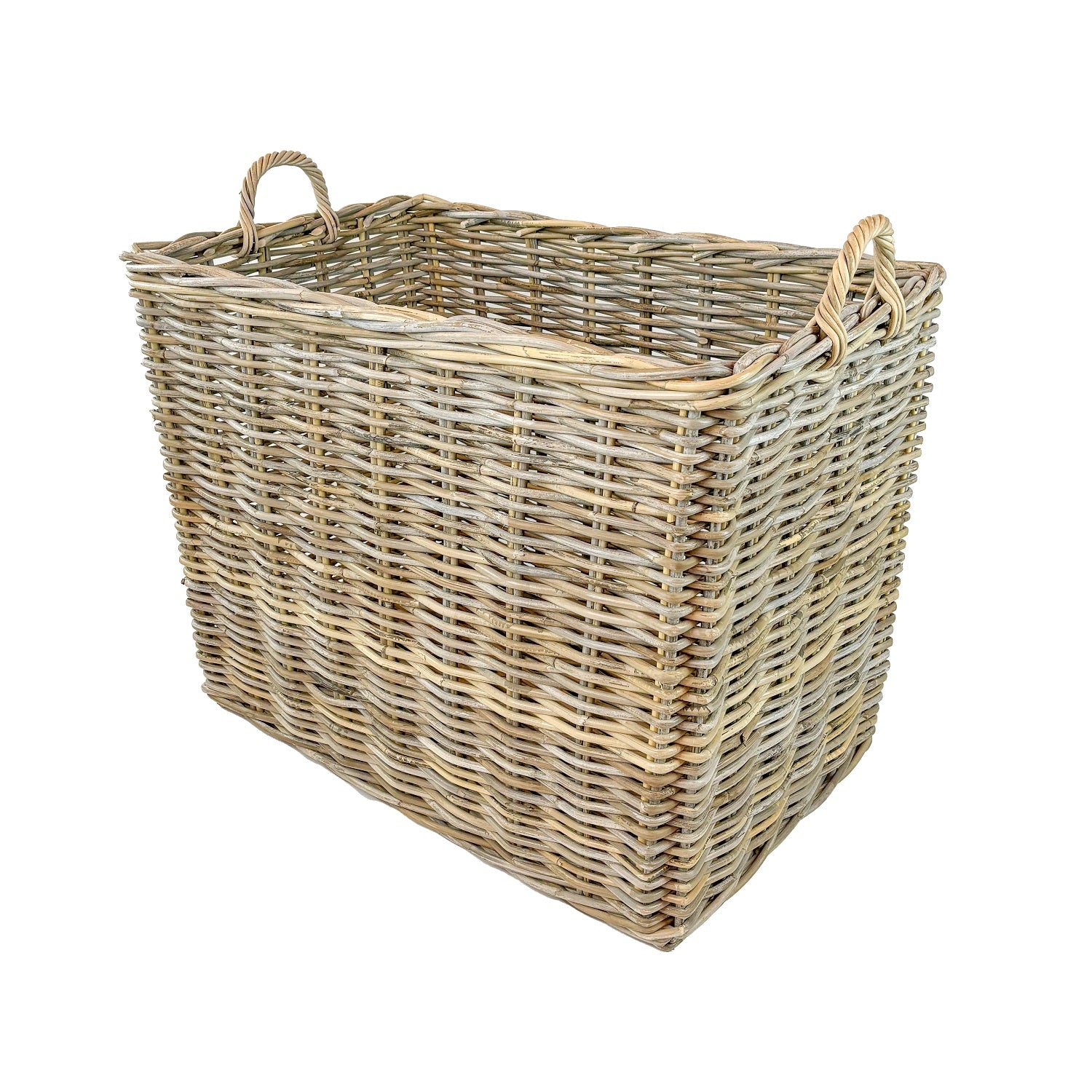 Belen Rectangle Rattan Basket, Set of 2