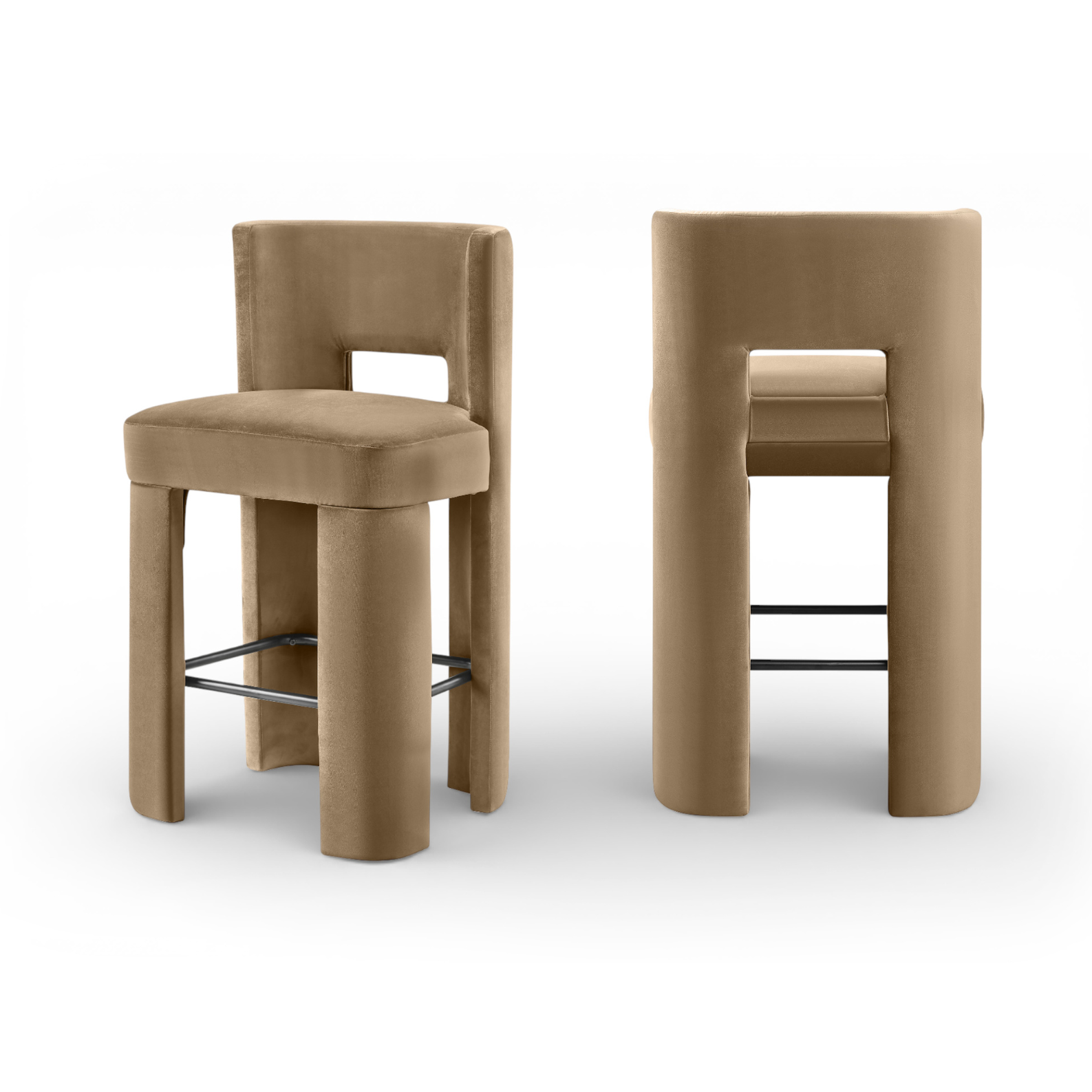 Zylo Velvet Bar Stool, Set of 2