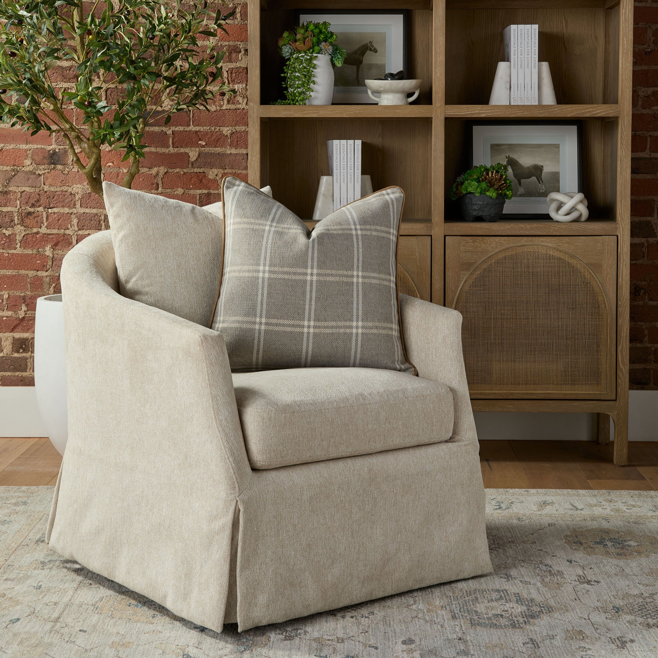 Florence Slipcover Swivel Chair