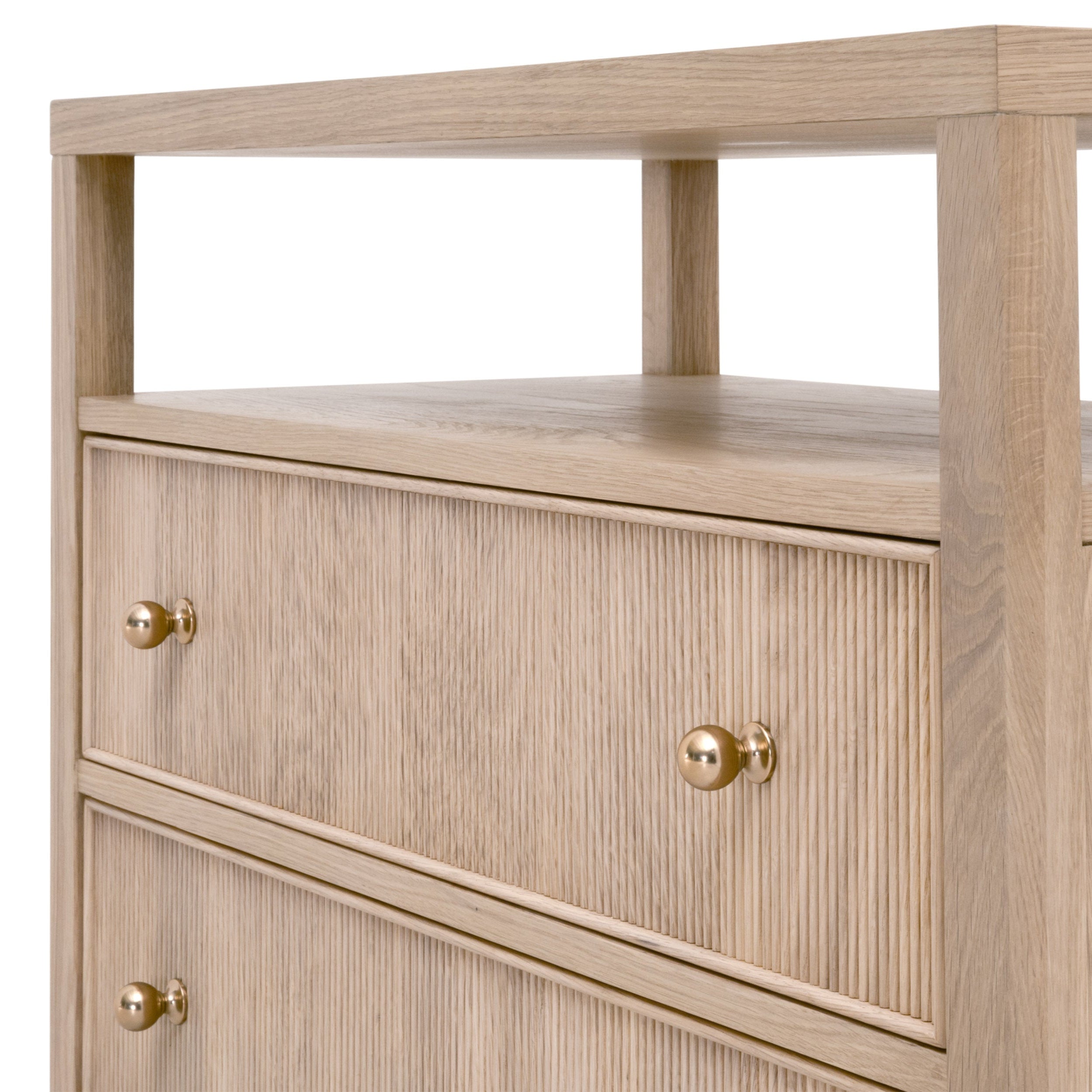 Highland Open Shelf 2-Drawer Nightstand
