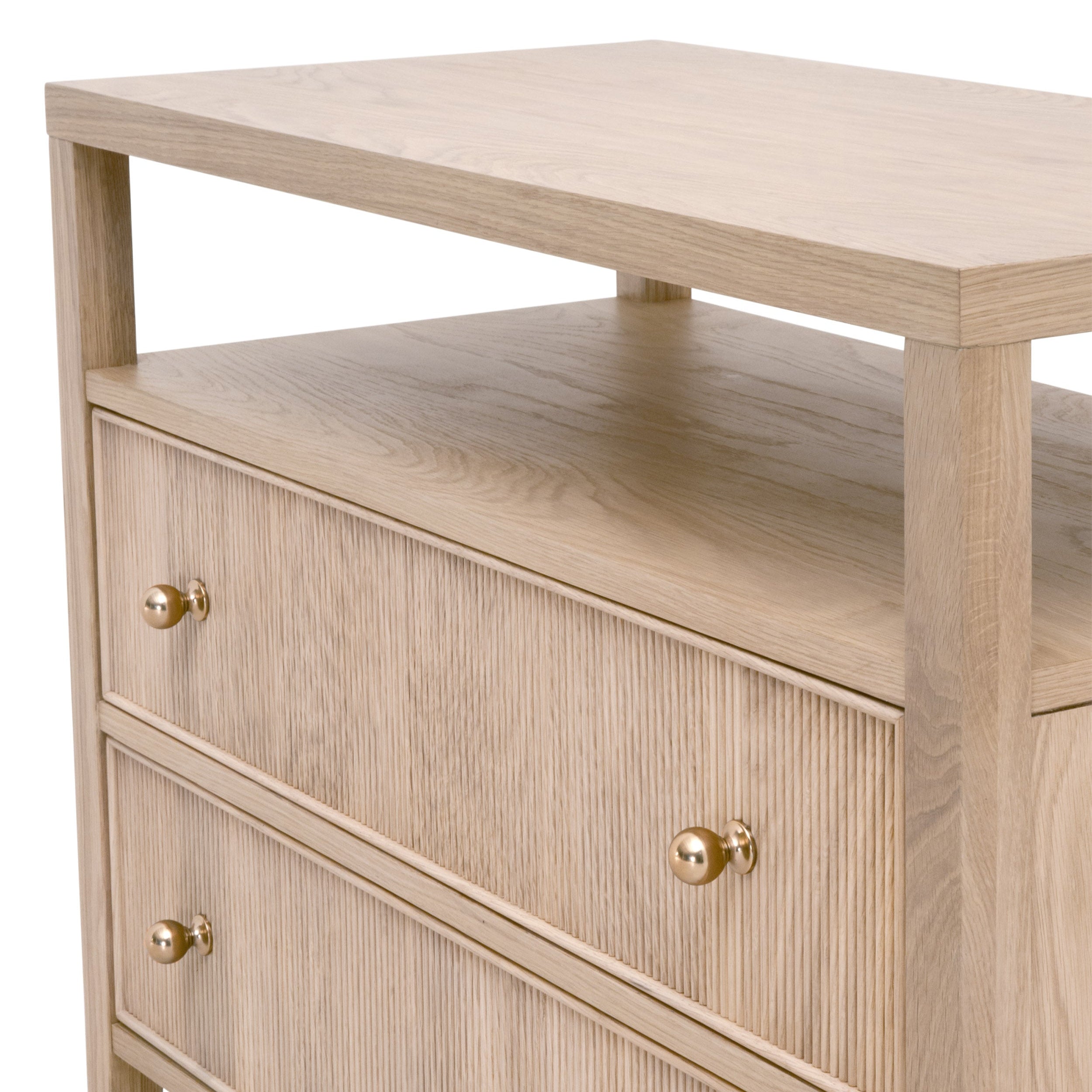 Highland Open Shelf 2-Drawer Nightstand
