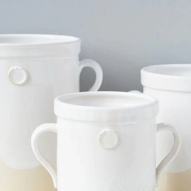 White Handthrown Crock
