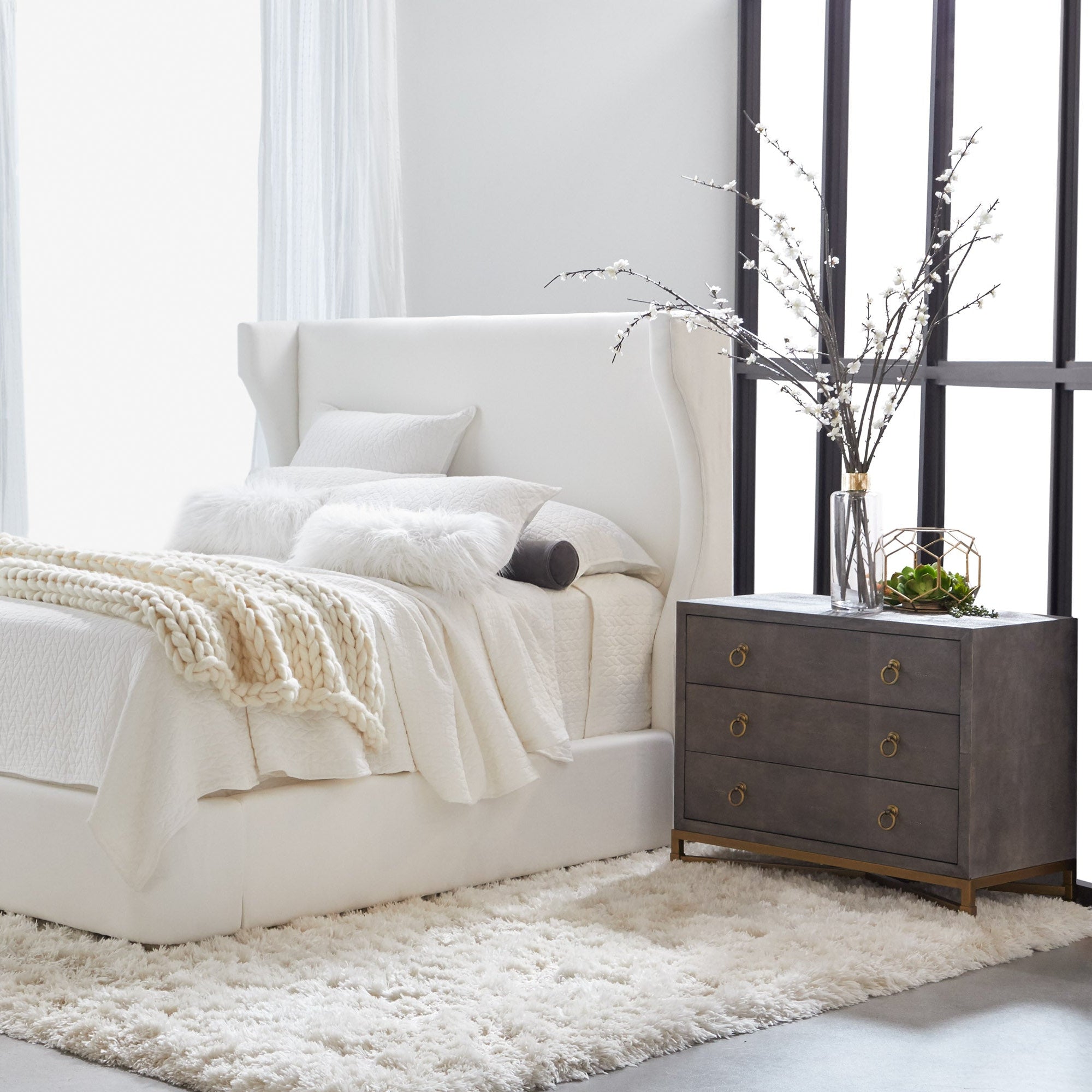 Strand Shagreen 3-Drawer Nightstand