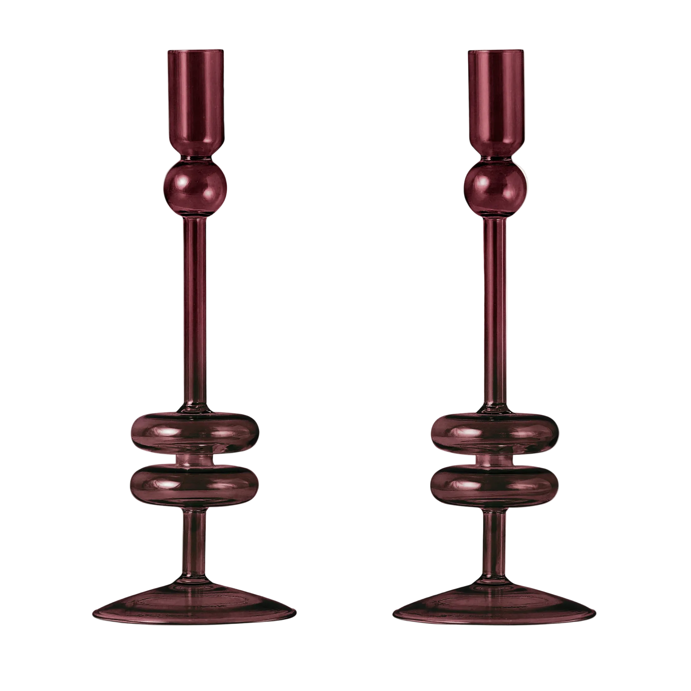 Althea Glass Candlestick, Set of 2