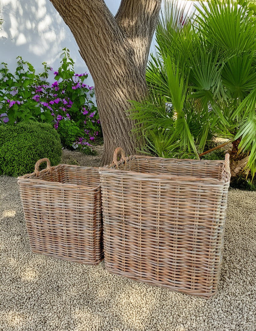 Garnet Rattan Basket, Set of 2