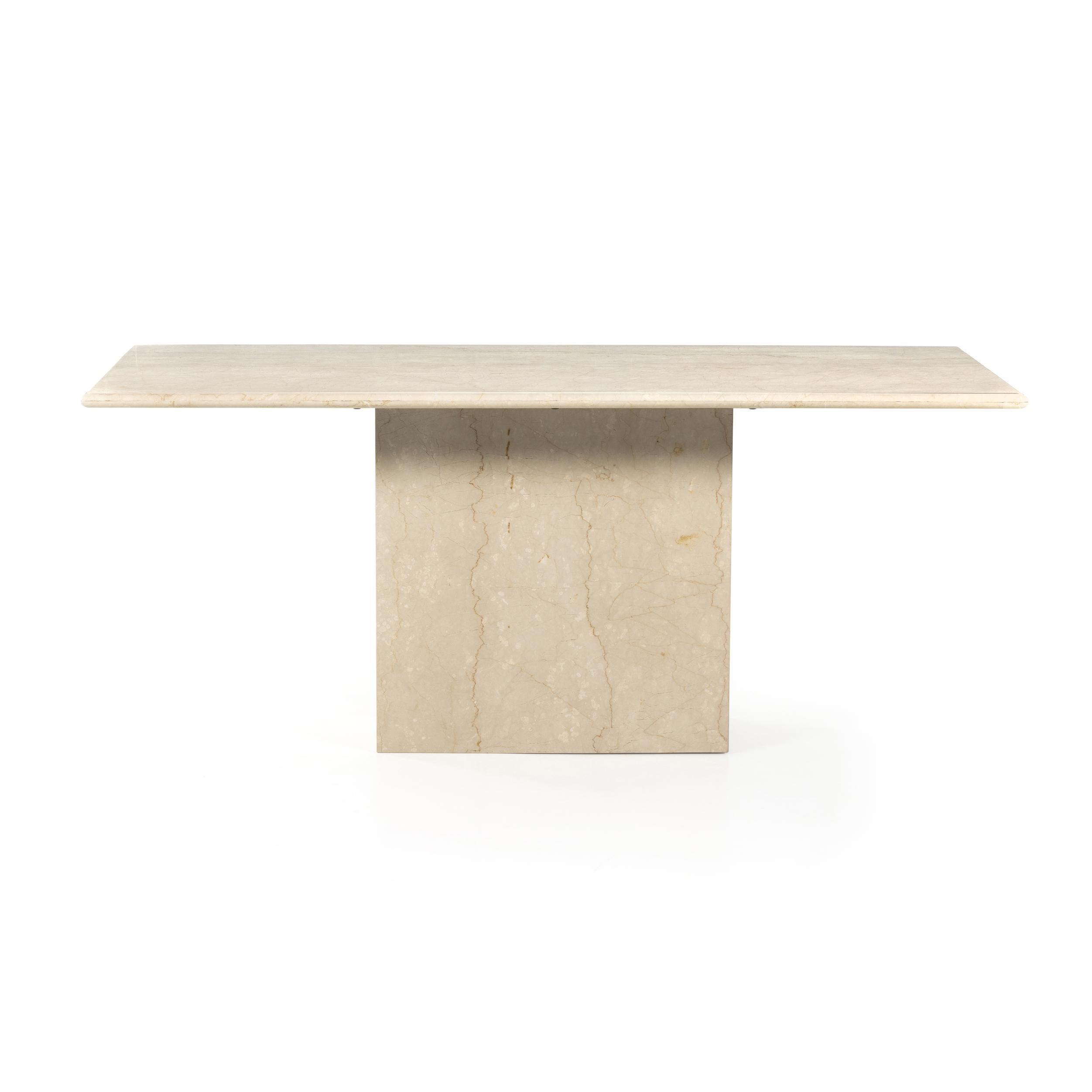 Arum Dining Table-Cream Marble - StyleMeGHD - Furniture
