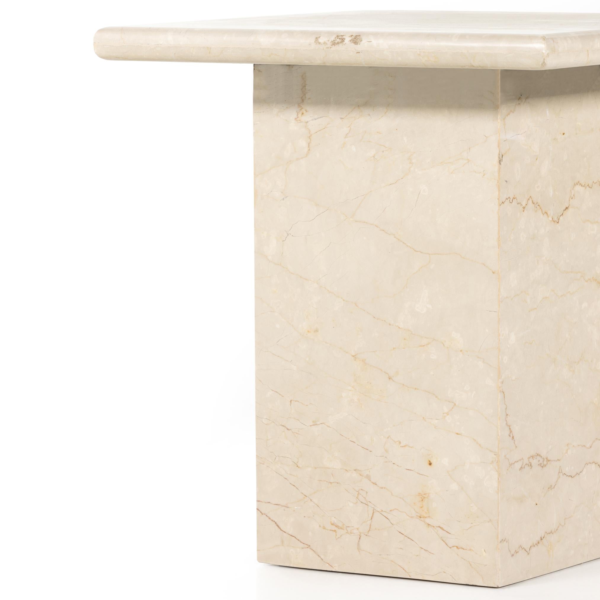 Arum End Table-Cream Marble - StyleMeGHD - Furniture