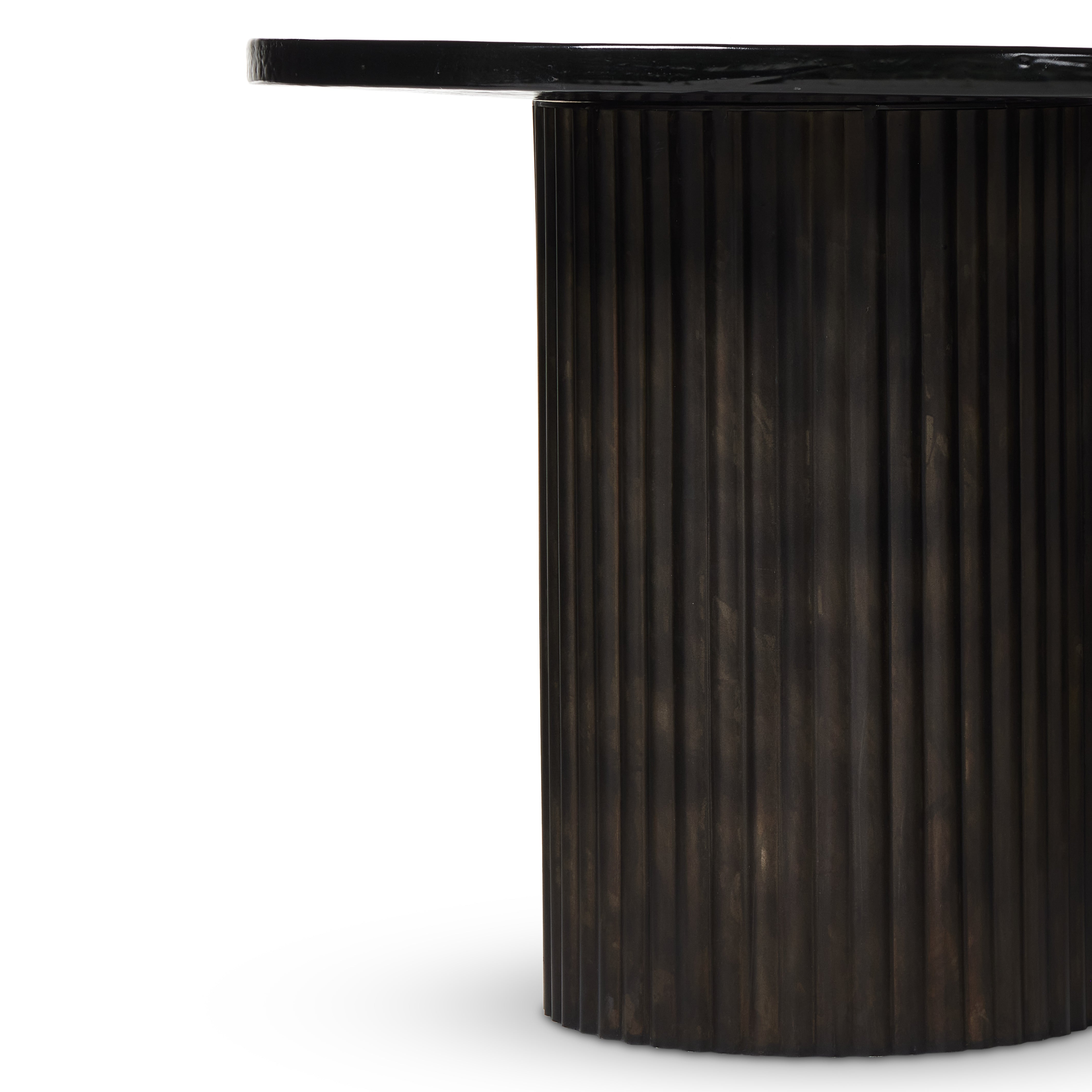 Ruben End Table-Smoked Black Cast Glass - StyleMeGHD - 