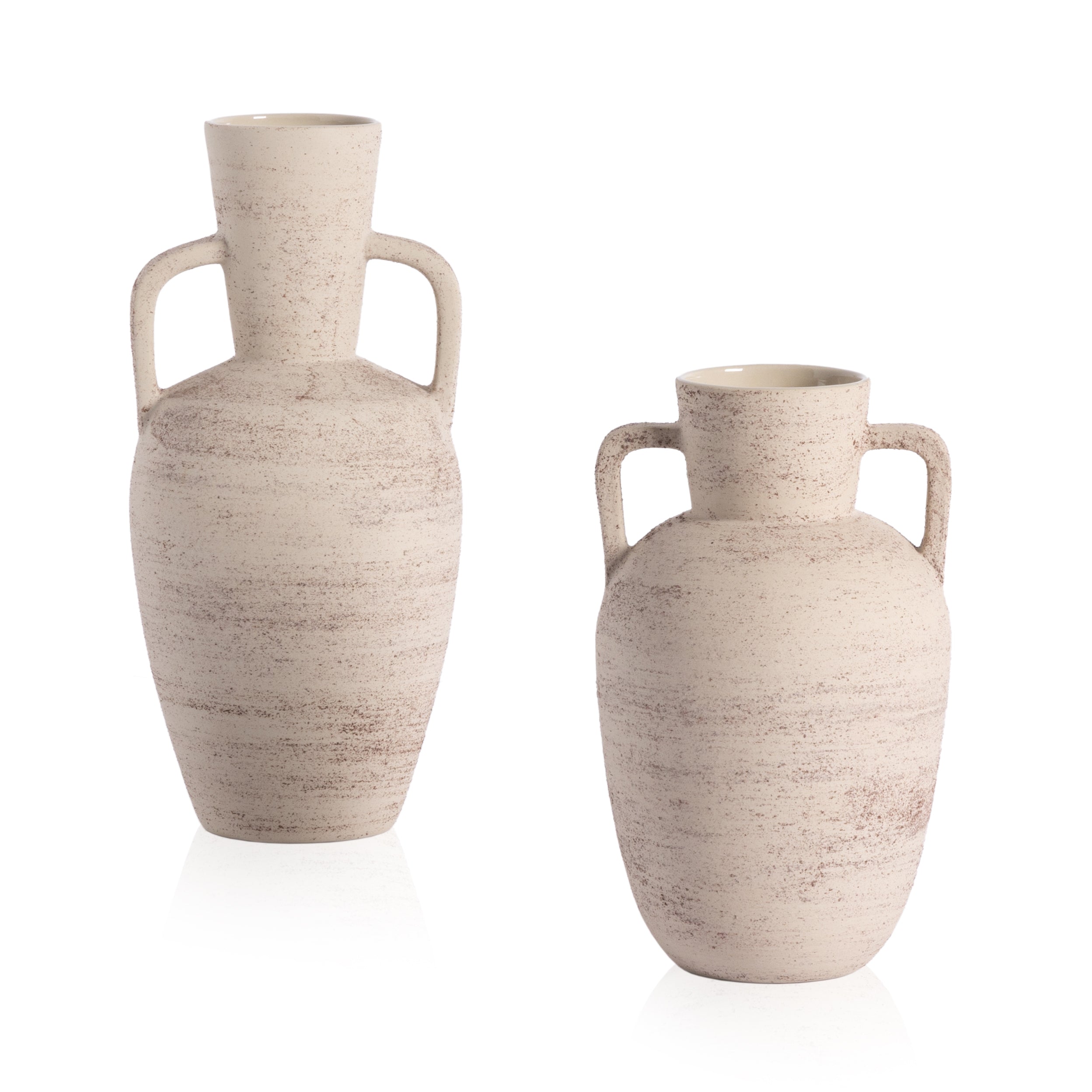 Pima Vases, Set Of 2-Distressed Cream - StyleMeGHD - 