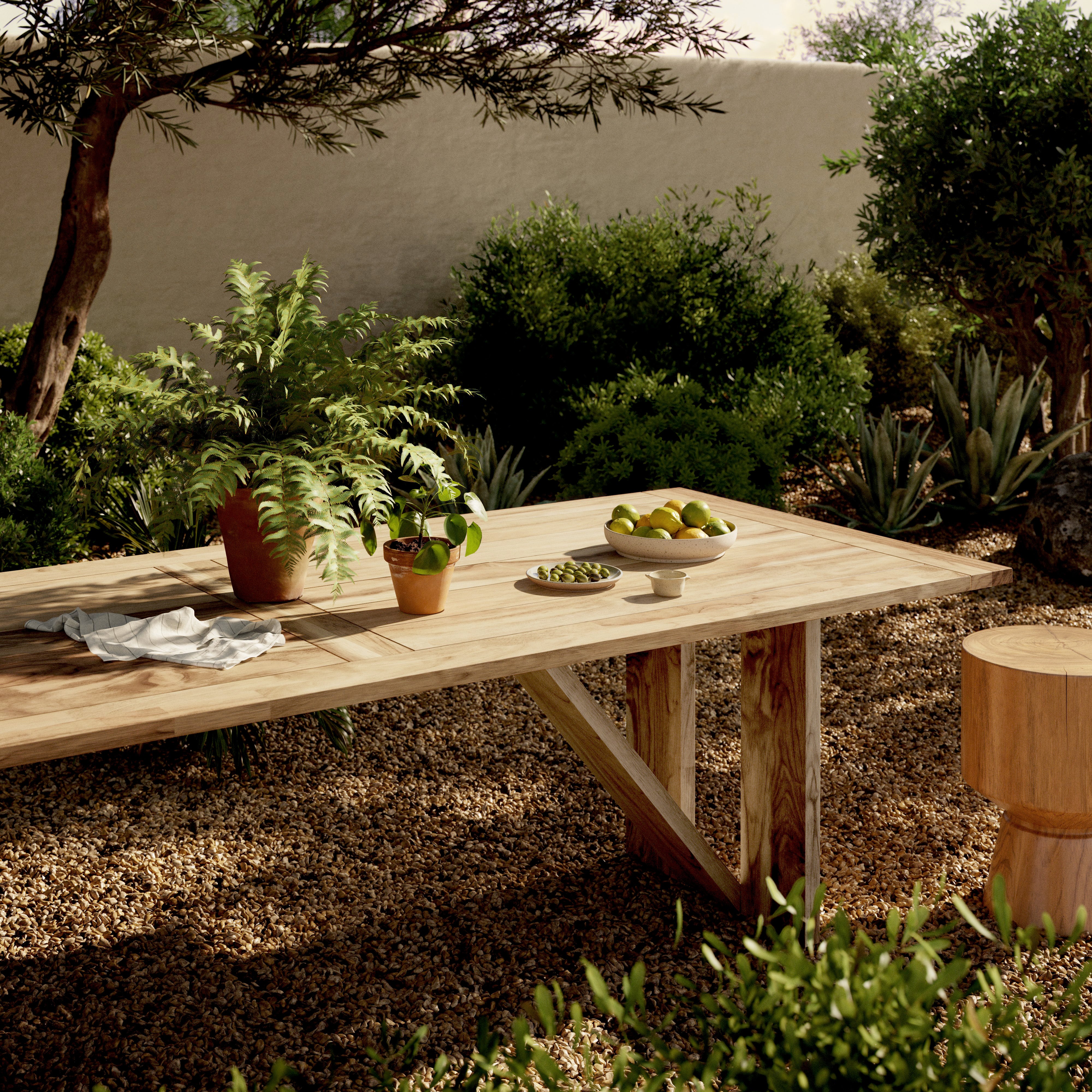 Enders Outdoor Dining Table-Ntrl-Fsc - StyleMeGHD - 