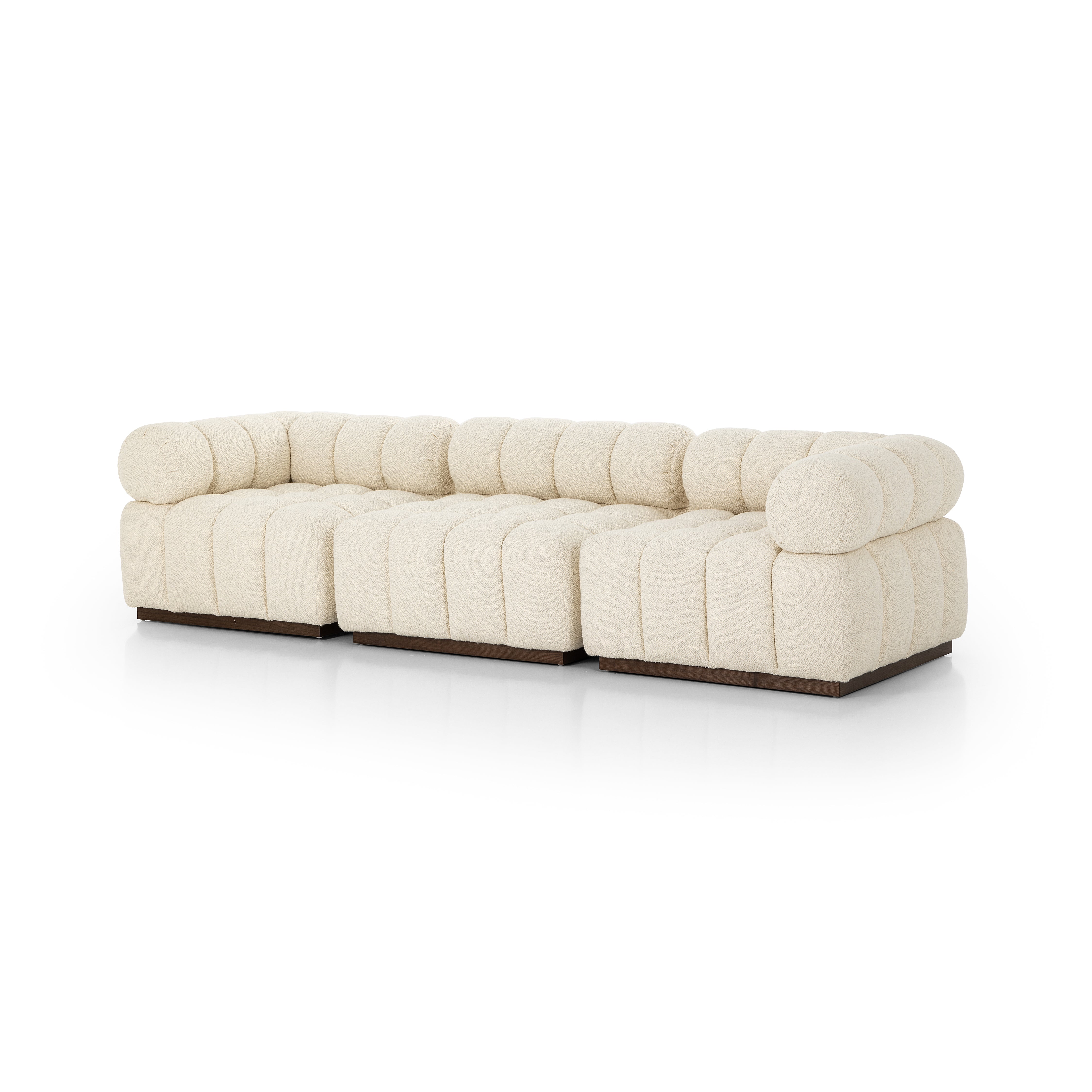 Roma 3 Pc Sectional Sofa-Durham Cream - StyleMeGHD - 
