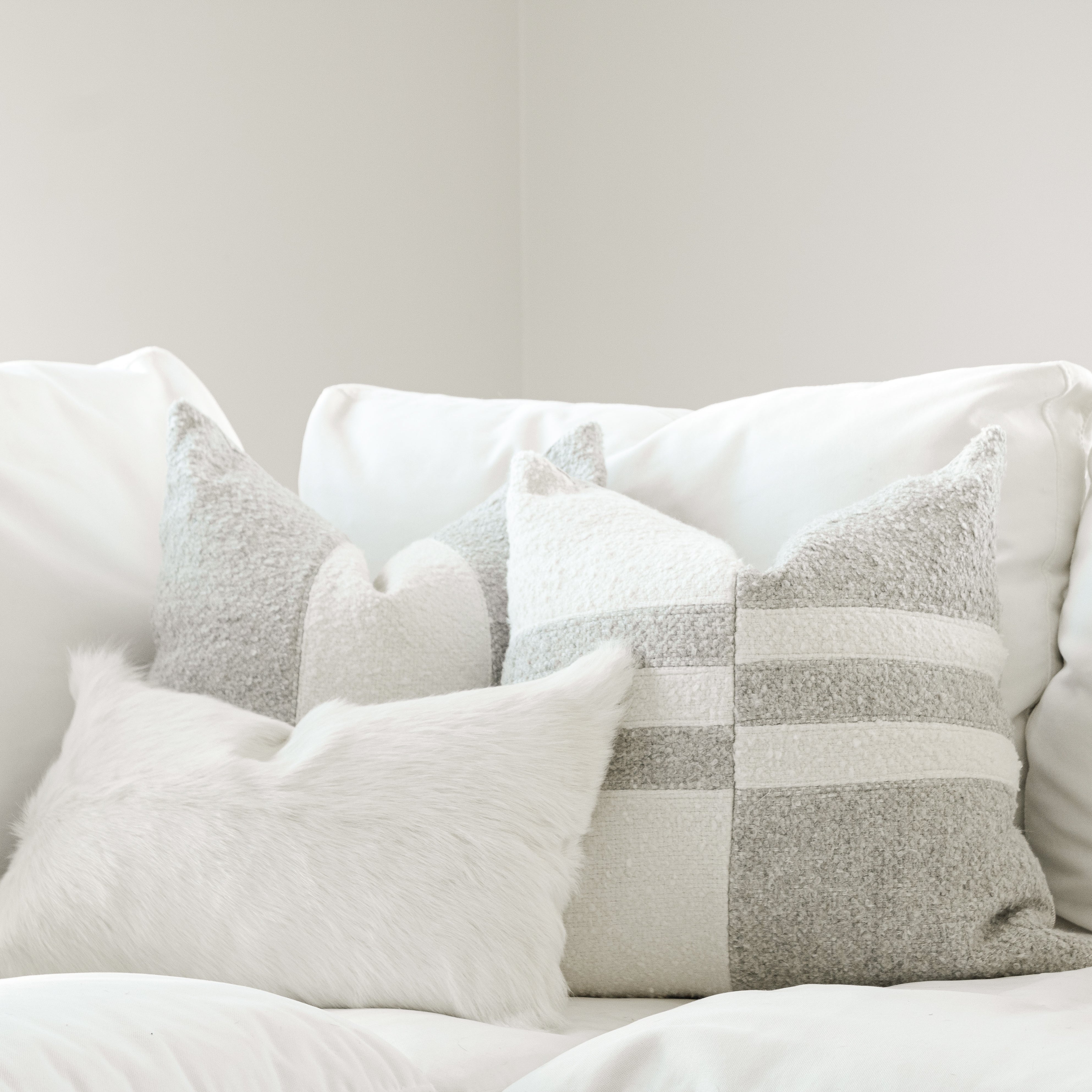 Berber Grey and Oyster Pillow