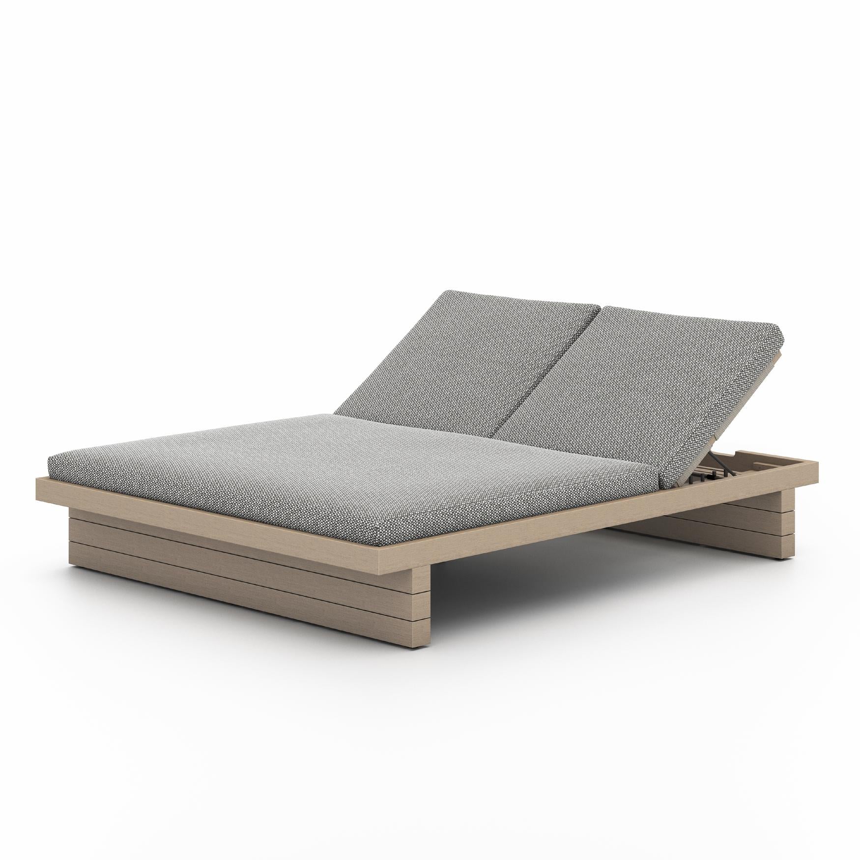 Leroy Outdoor Double Chaise, Washed Brown - StyleMeGHD - Modern Home Decor