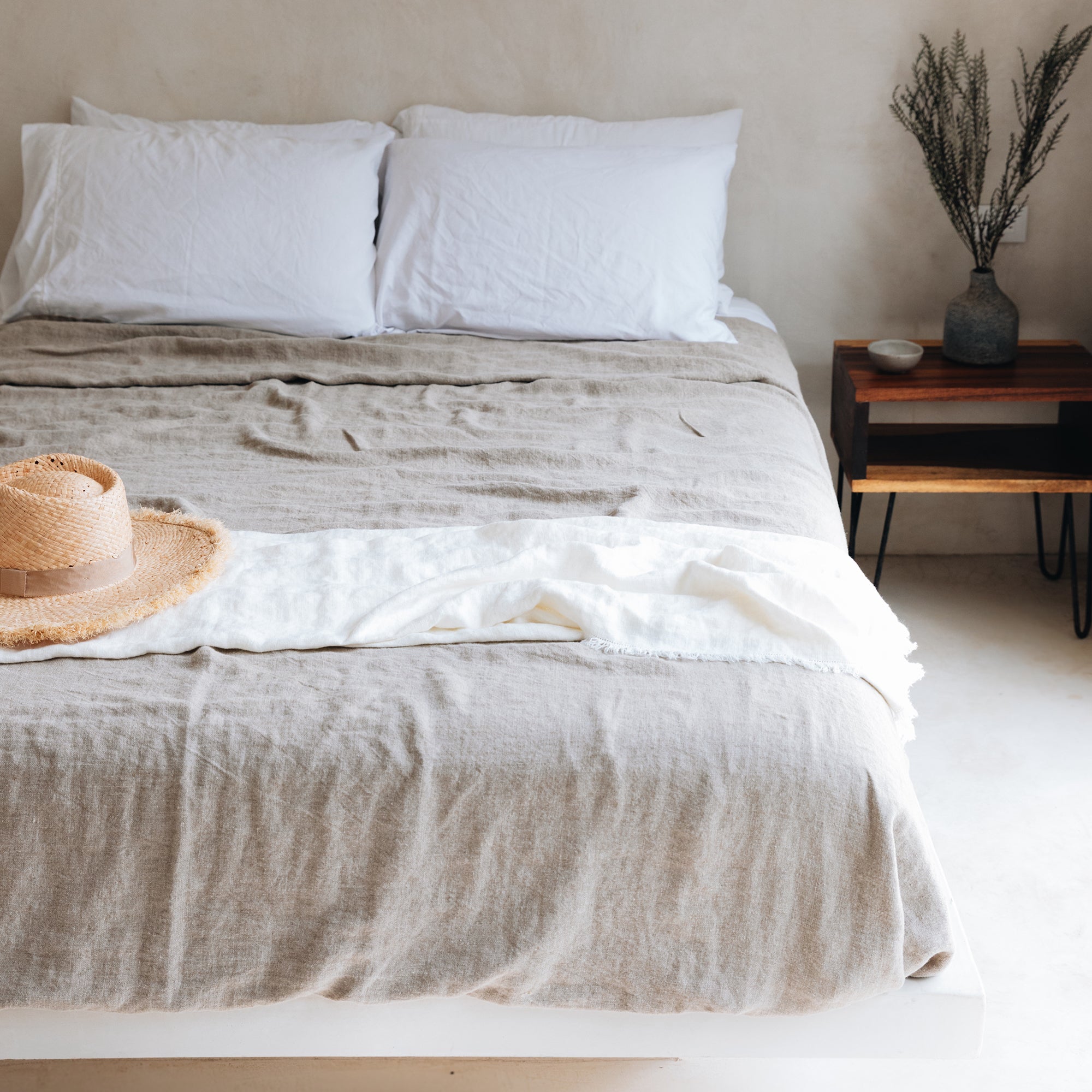 Rustic Linen Throw