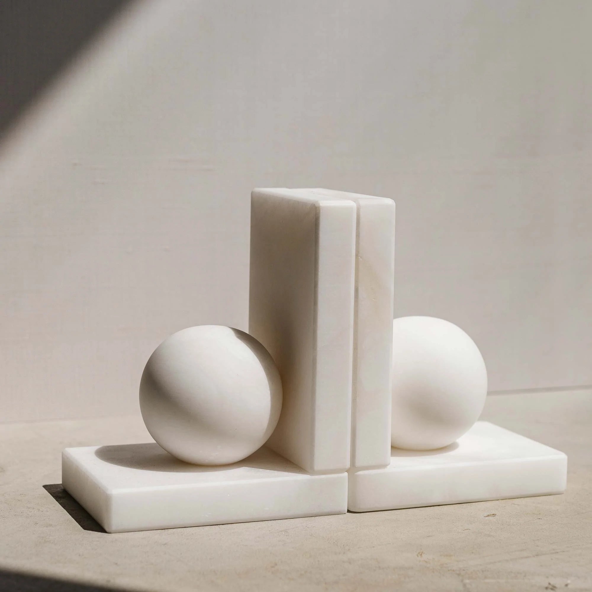 Alabaster Ball Bookends